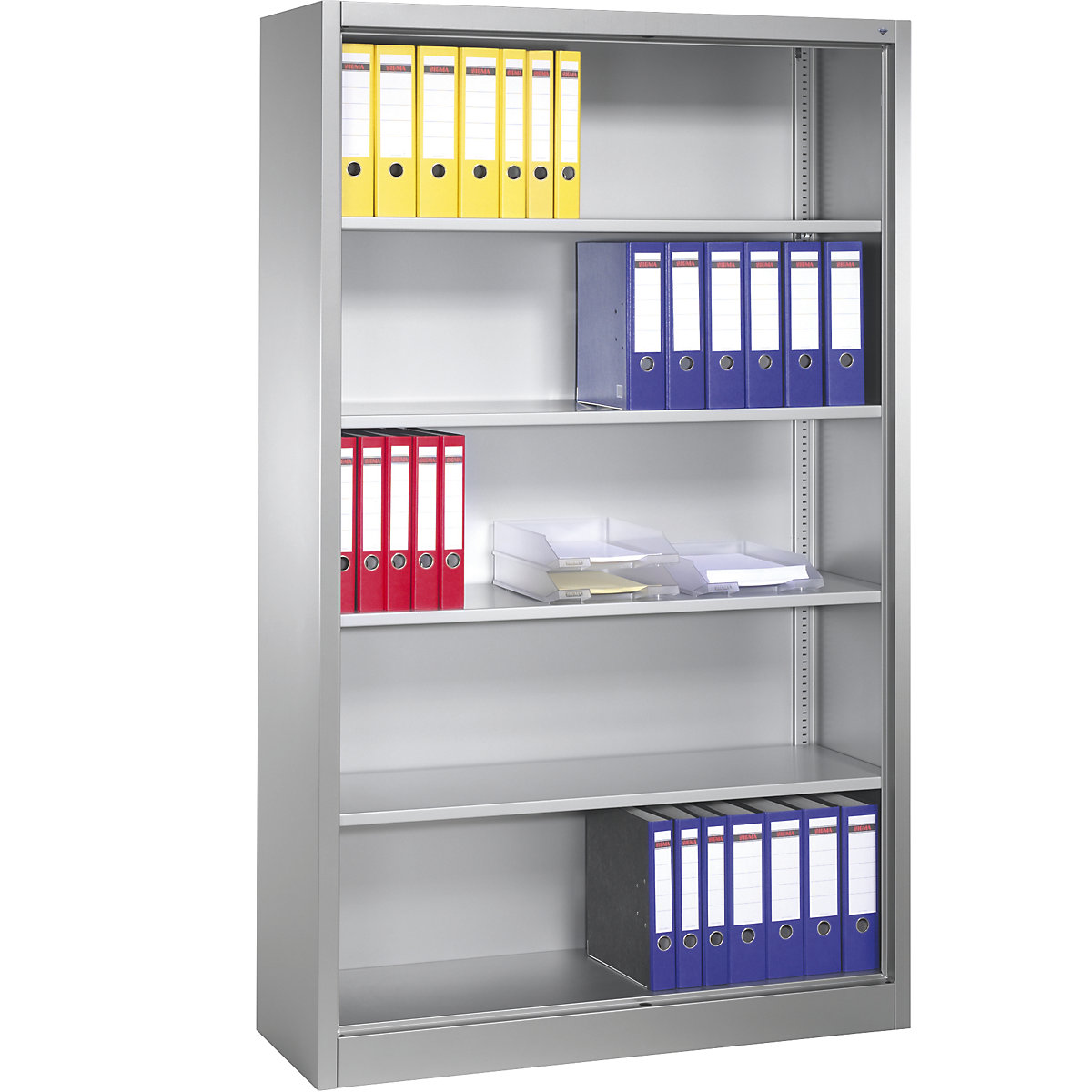 Scaffale per ufficio, acciaio – C+P, 4 ripiani, alt. x largh. x prof. 1950 x 1200 x 400 mm-0