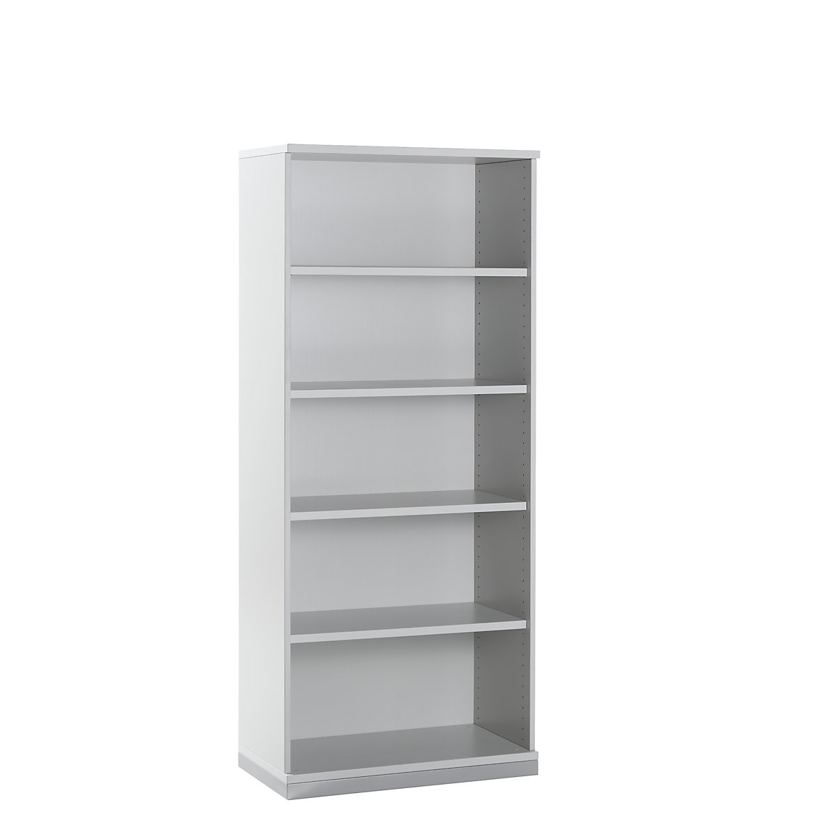 Scaffale per ufficio LENA, 4 ripiani, 5 file di raccoglitori, alt. x largh. x prof. 1869 x 800 x 442 mm, grigio chiaro-0