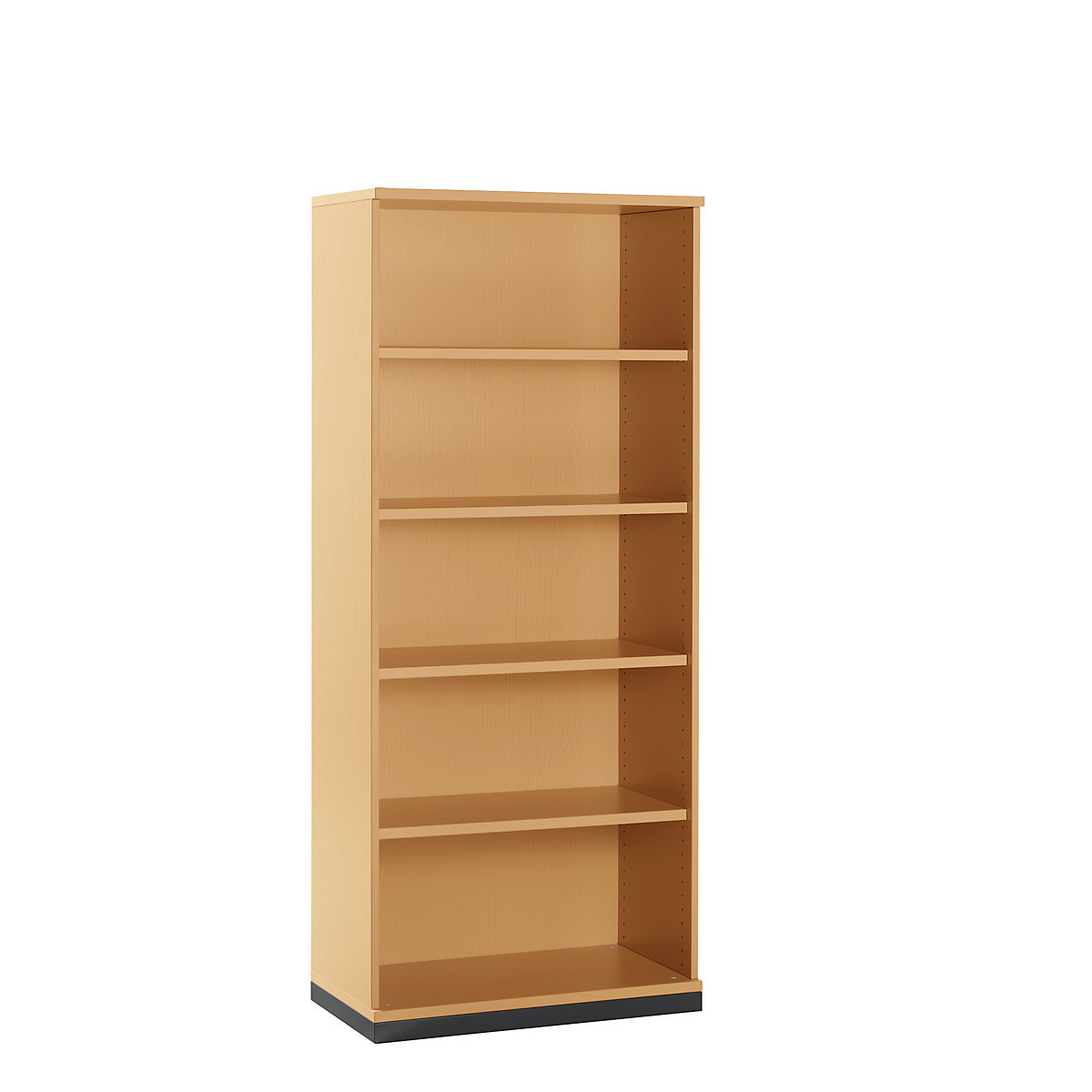 Scaffale per ufficio LENA, 4 ripiani, 5 file di raccoglitori, alt. x largh. x prof. 1869 x 800 x 442 mm, simil-faggio-0