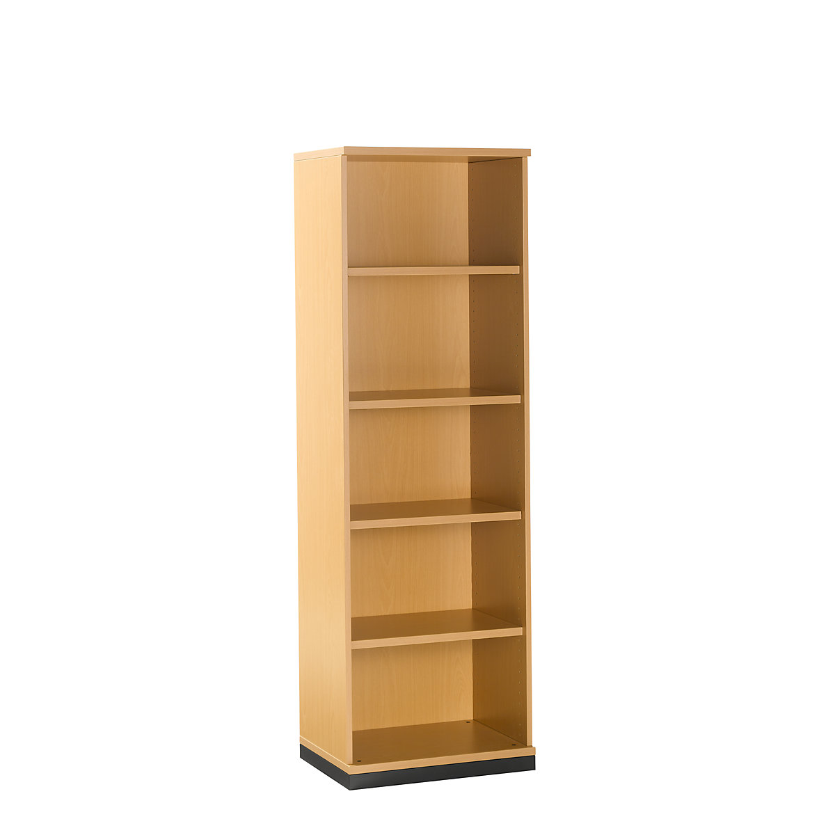 Scaffale per ufficio LENA, 4 ripiani, 5 file di raccoglitori, alt. x largh. x prof. 1869 x 600 x 442 mm, simil-faggio-0
