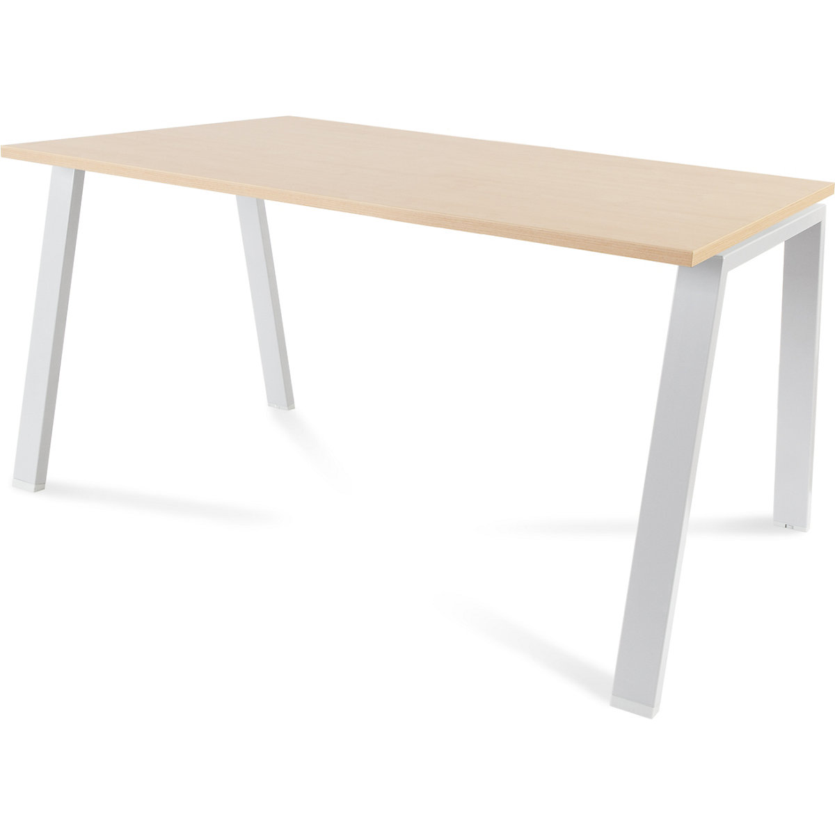 Scrivania BLANCA, altezza 740 mm, telaio a forma di A, largh. x prof. 1400 x 800 mm, simil-faggio / bianco-0
