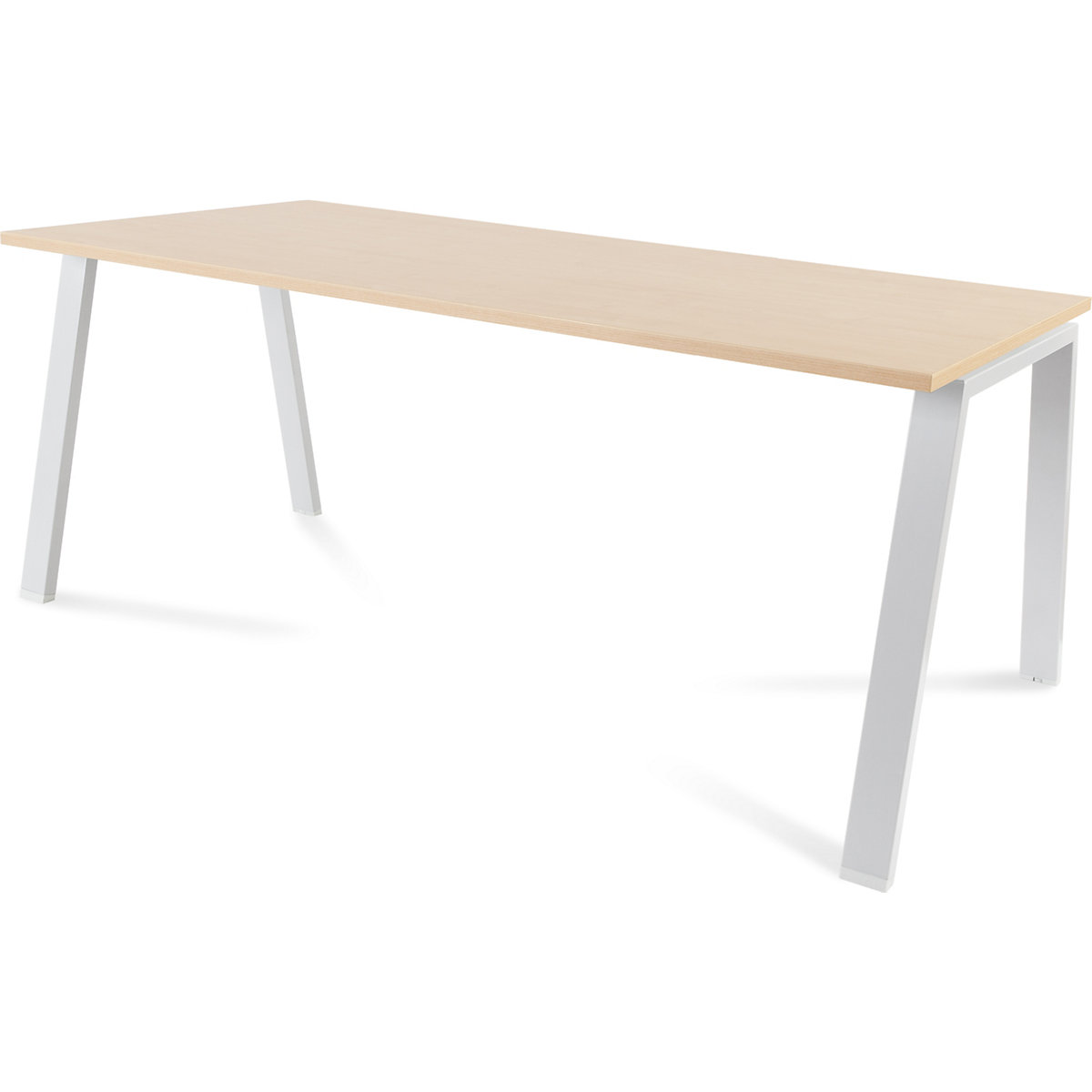 Scrivania BLANCA, altezza 740 mm, telaio a forma di A, largh. x prof. 1800 x 800 mm, simil-faggio / bianco-0