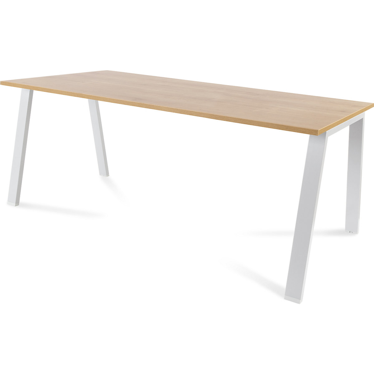 Scrivania BLANCA, altezza 740 mm, telaio a forma di A, largh. x prof. 1800 x 800 mm, simil-quercia / bianco-0