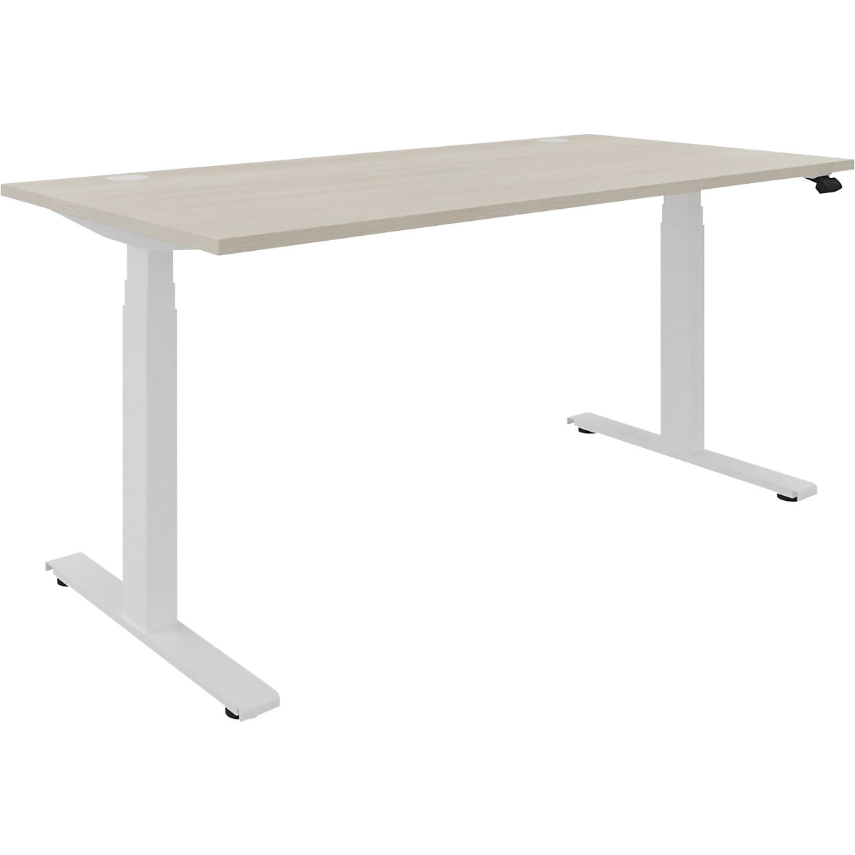 Scrivania BOTTOM-UP, regolabile elettricamente in altezza, diritta, largh. x prof. 1600 x 800 mm, acacia/bianco-0
