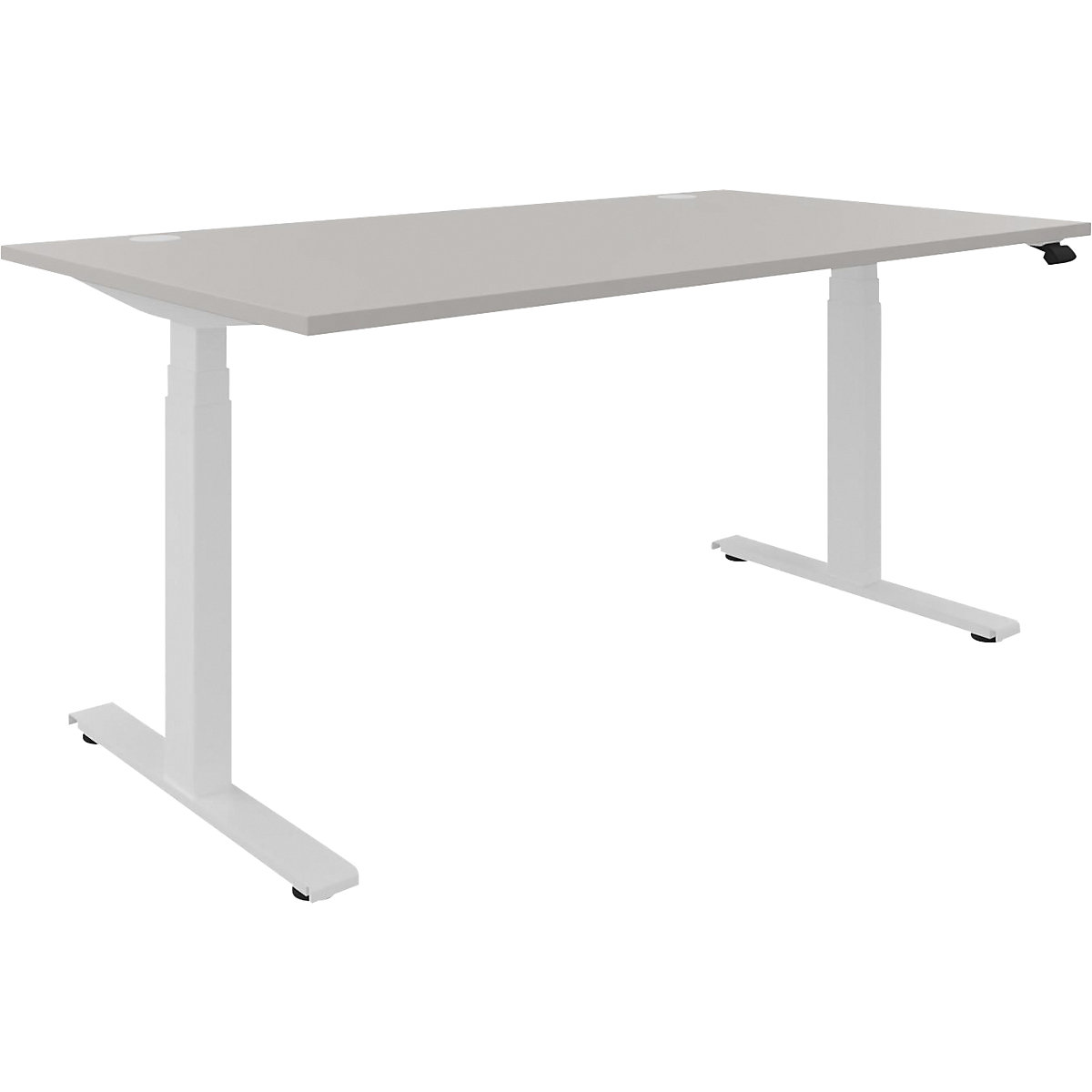 Scrivania BOTTOM-UP, regolabile elettricamente in altezza, diritta, largh. x prof. 1600 x 900 mm, grigio chiaro/bianco-0