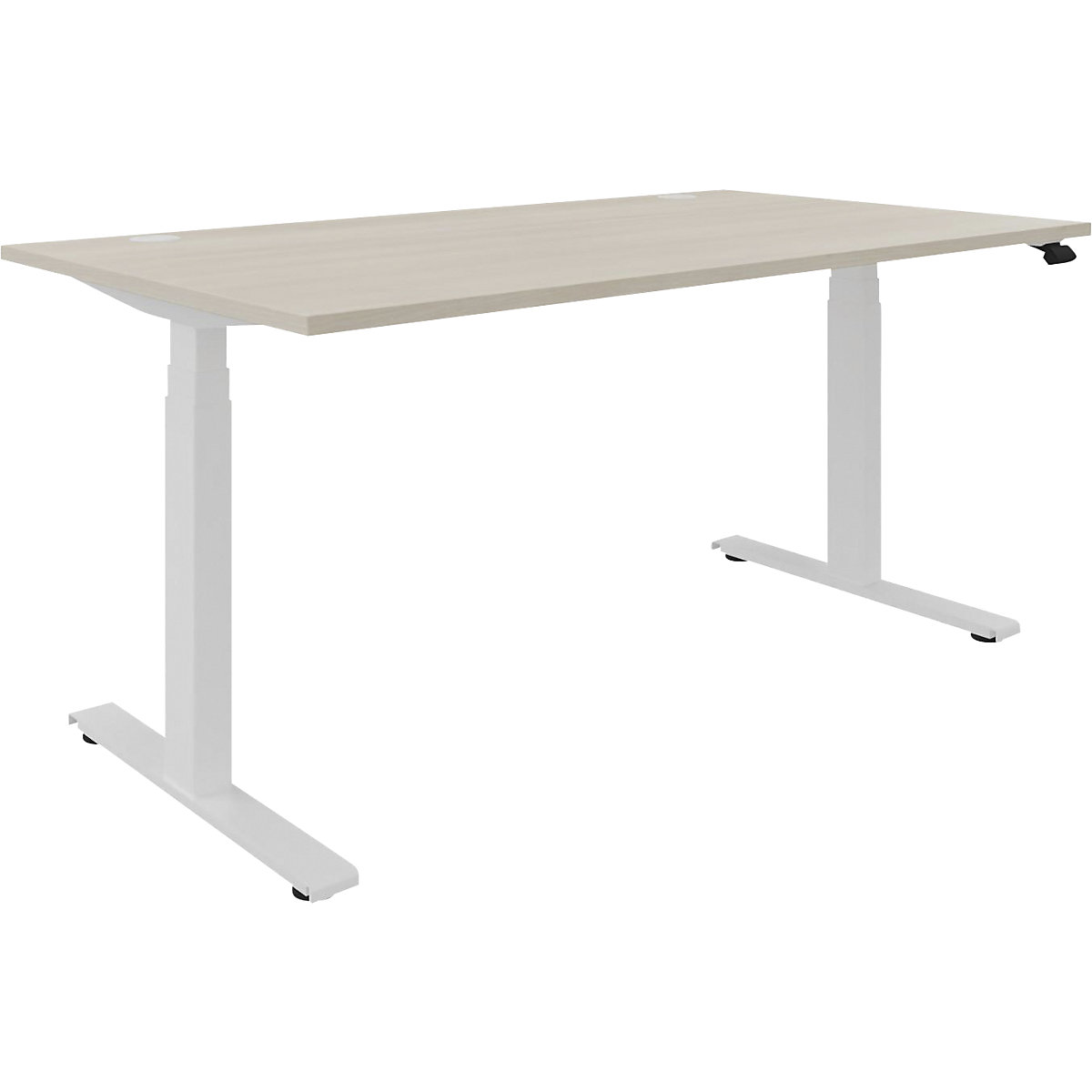 Scrivania BOTTOM-UP, regolabile elettricamente in altezza, diritta, largh. x prof. 1600 x 900 mm, acacia/bianco-0