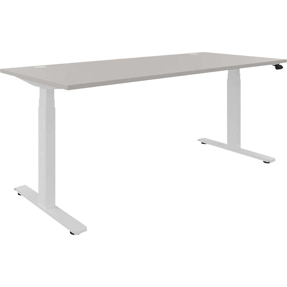 Scrivania BOTTOM-UP, regolabile elettricamente in altezza, diritta, largh. x prof. 1800 x 800 mm, grigio chiaro/bianco-0