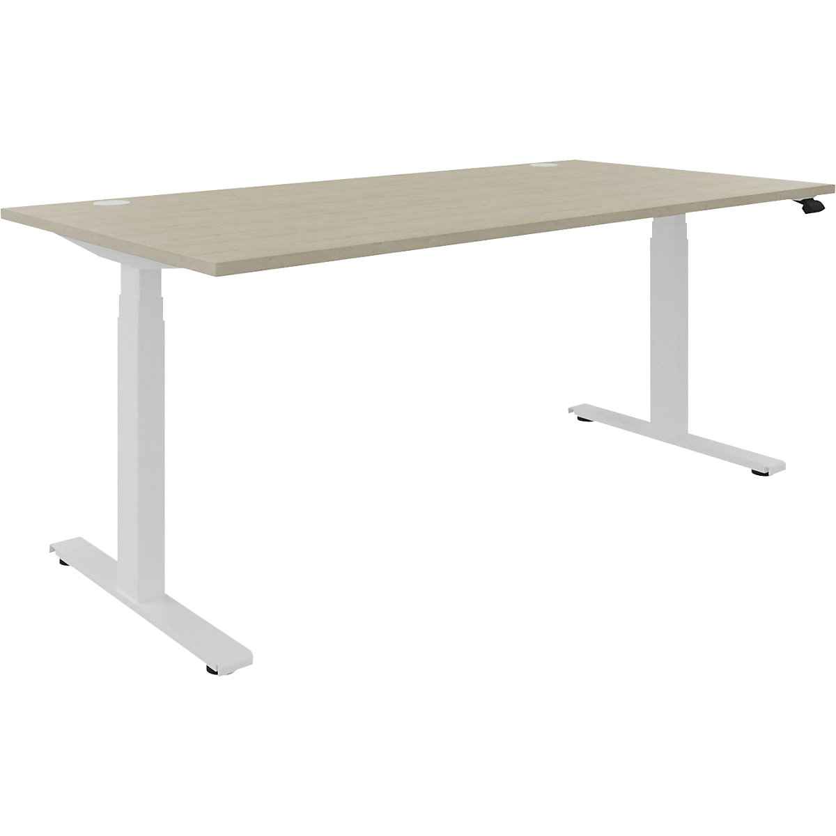 Scrivania BOTTOM-UP, regolabile elettricamente in altezza, diritta, largh. x prof. 1800 x 900 mm, acero/bianco-0