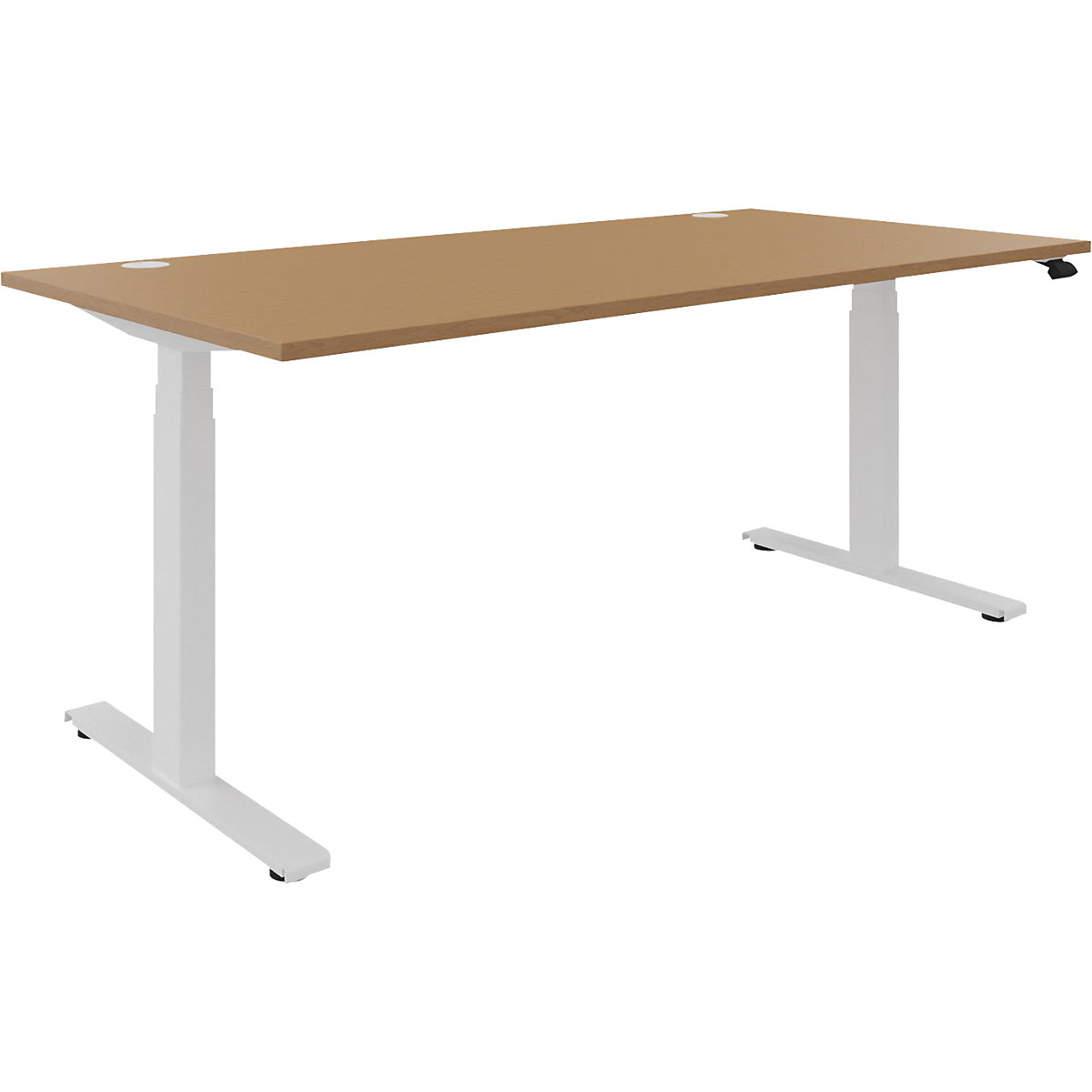 Scrivania BOTTOM-UP, regolabile elettricamente in altezza, diritta, largh. x prof. 1800 x 900 mm, faggio/bianco-0