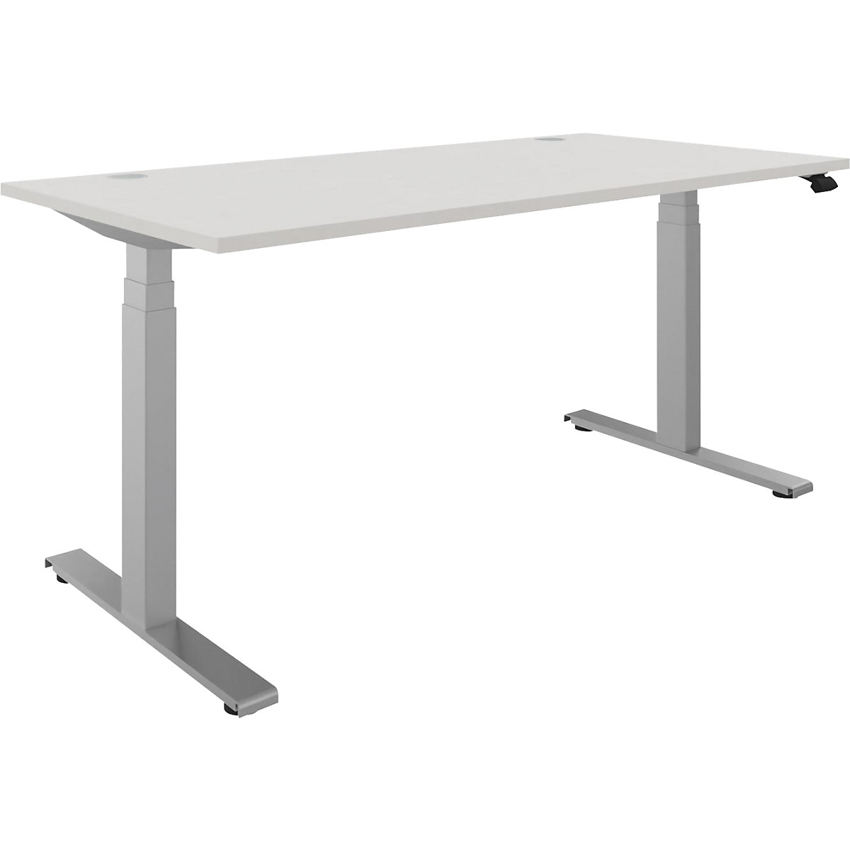 Scrivania BOTTOM-UP, regolabile elettricamente in altezza, diritta, largh. x prof. 1600 x 800 mm, bianco/argento-0