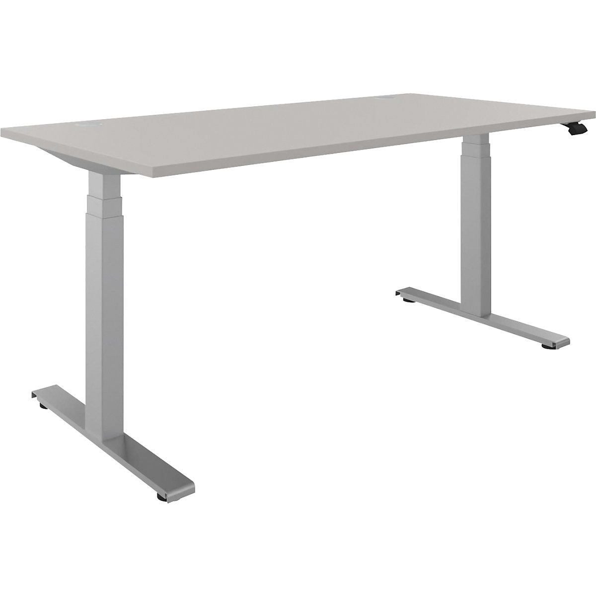 Scrivania BOTTOM-UP, regolabile elettricamente in altezza, diritta, largh. x prof. 1600 x 800 mm, grigio chiaro/argento-0