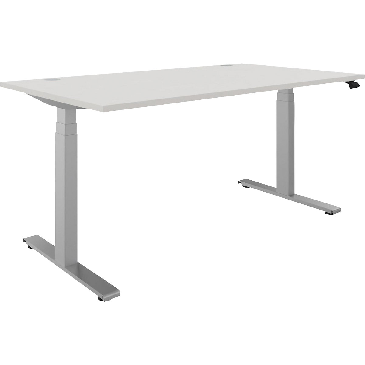 Scrivania BOTTOM-UP, regolabile elettricamente in altezza, diritta, largh. x prof. 1600 x 900 mm, bianco/argento-0