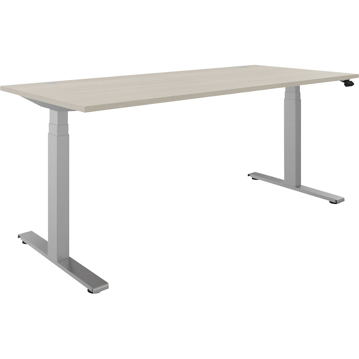 Scrivania BOTTOM-UP, regolabile elettricamente in altezza, diritta, largh. x prof. 1800 x 800 mm, acacia/argento-0