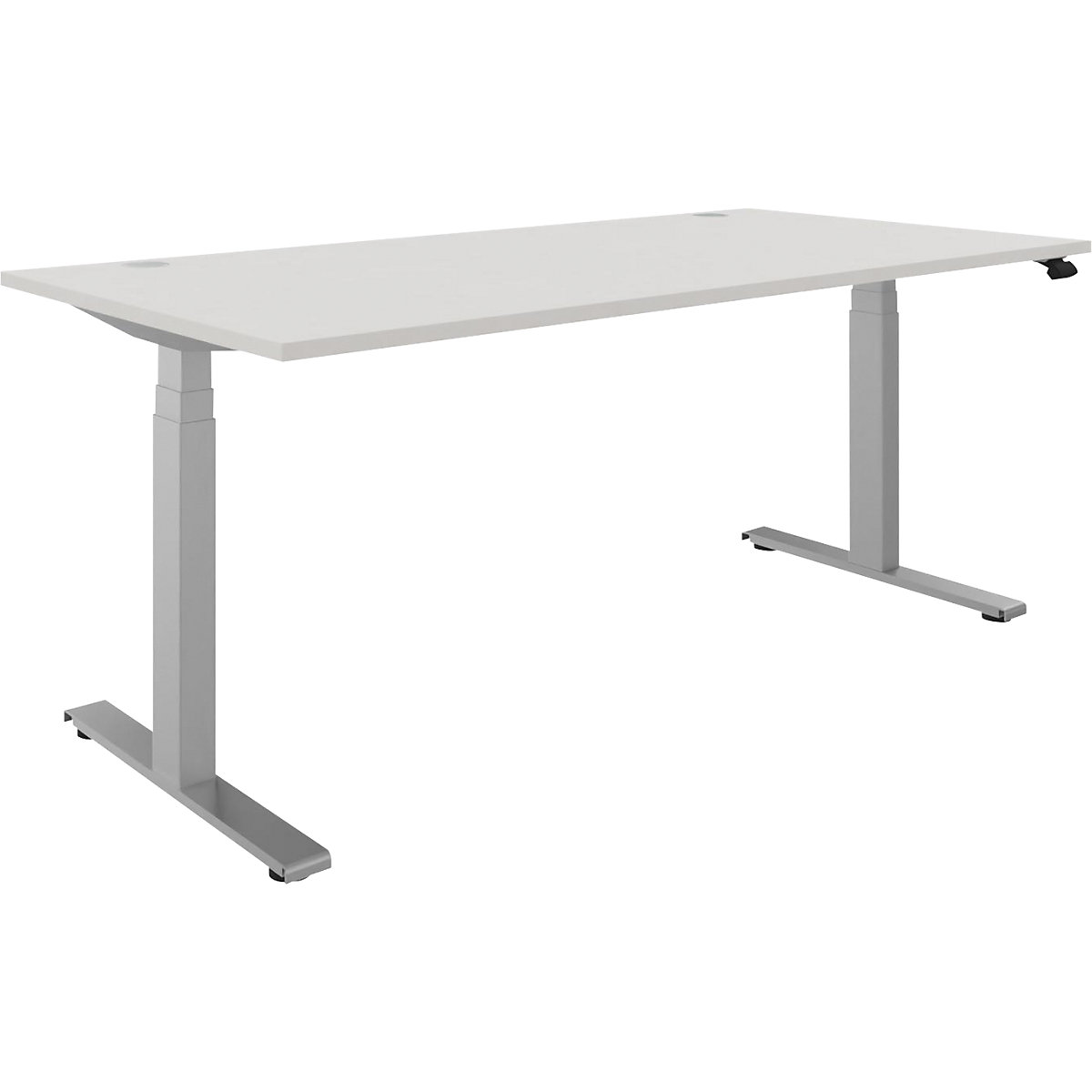 Scrivania BOTTOM-UP, regolabile elettricamente in altezza, diritta, largh. x prof. 1800 x 900 mm, bianco/argento-0