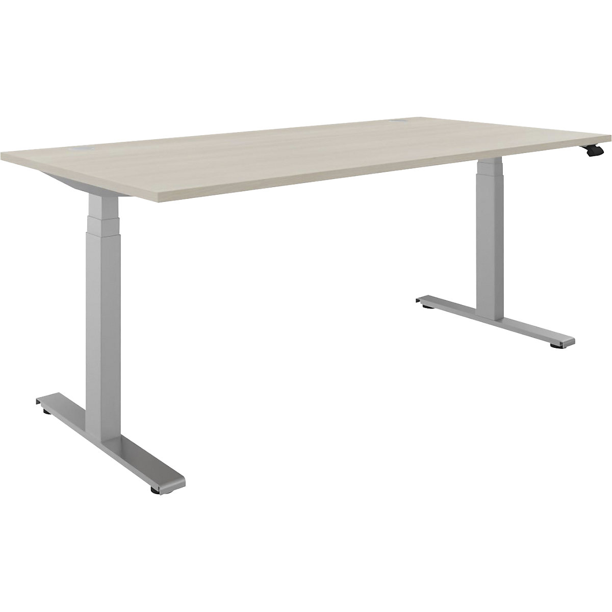 Scrivania BOTTOM-UP, regolabile elettricamente in altezza, diritta, largh. x prof. 1800 x 900 mm, acacia/argento-0