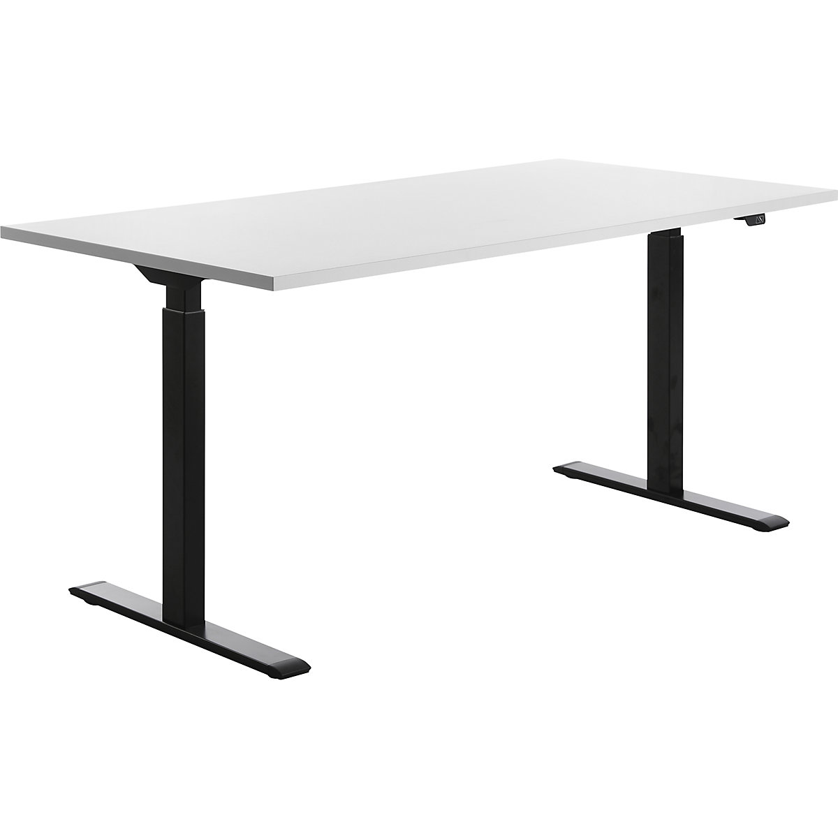 Scrivania, con regolazione elettrica dell'altezza – Topstar, diritta, largh. x prof. 1600 x 800 mm, bianco/nero-0