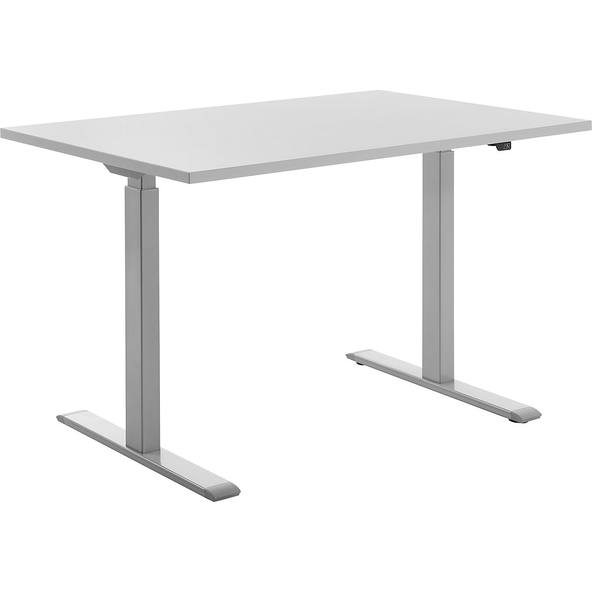 Scrivania, con regolazione elettrica dell'altezza – Topstar, diritta, largh. x prof. 1200 x 800 mm, grigio chiaro/grigio-0