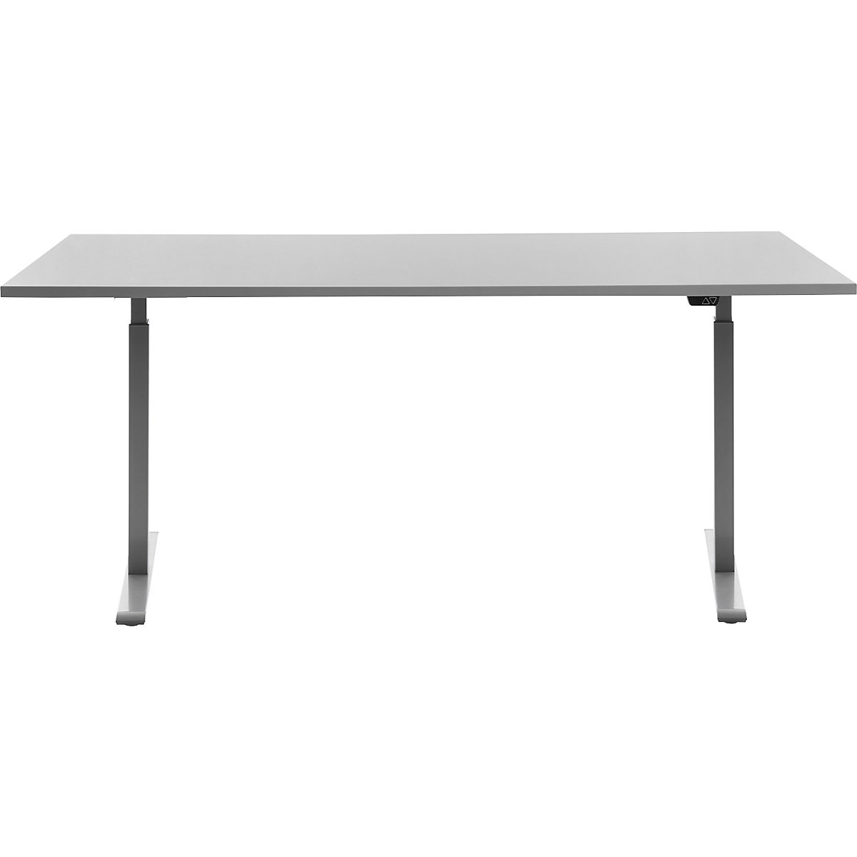 Scrivania, con regolazione elettrica dell'altezza – Topstar, diritta, largh. x prof. 1800 x 800 mm, grigio chiaro/grigio-0