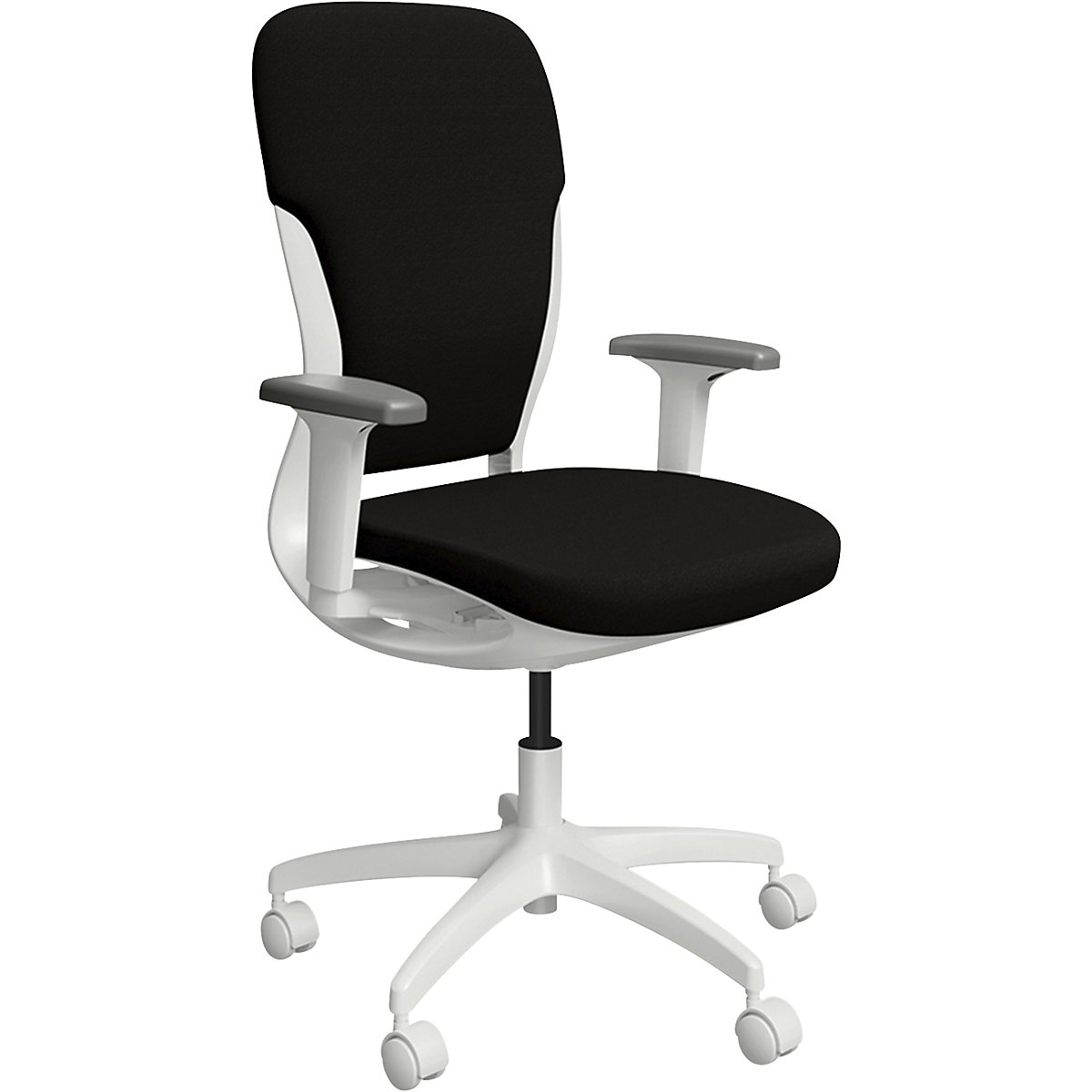 Sedia da ufficio MOTION, schienale imbottito, bianco, nero-0