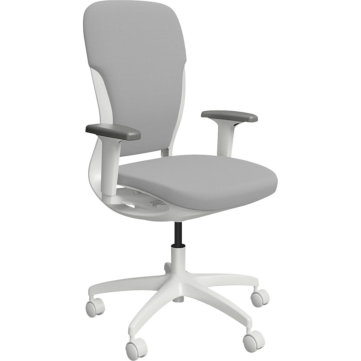 Sedia da ufficio MOTION, schienale imbottito, bianco, grigio-0