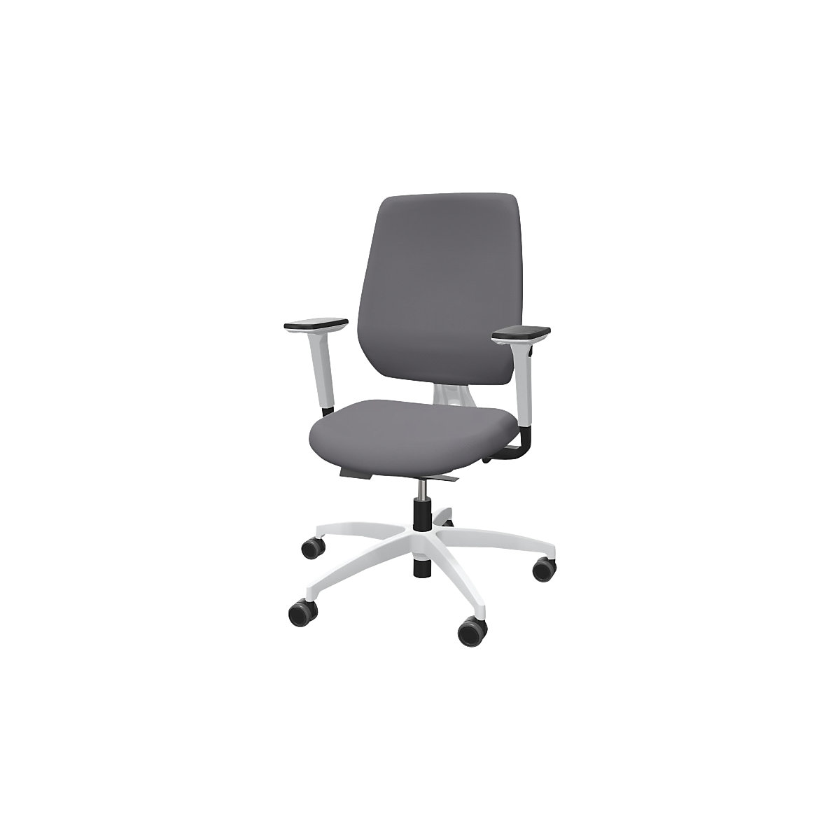 Sedia girevole da ufficio SPEED-O – Dauphin, con schienale imbottito, grigio platino-0