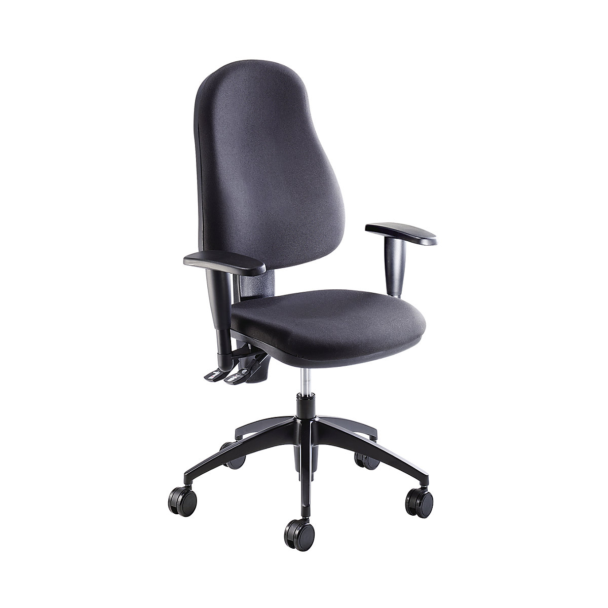 Sedia girevole per operatori, altezza schienale 520 mm – eurokraft pro (Foto prodotto 2)-1