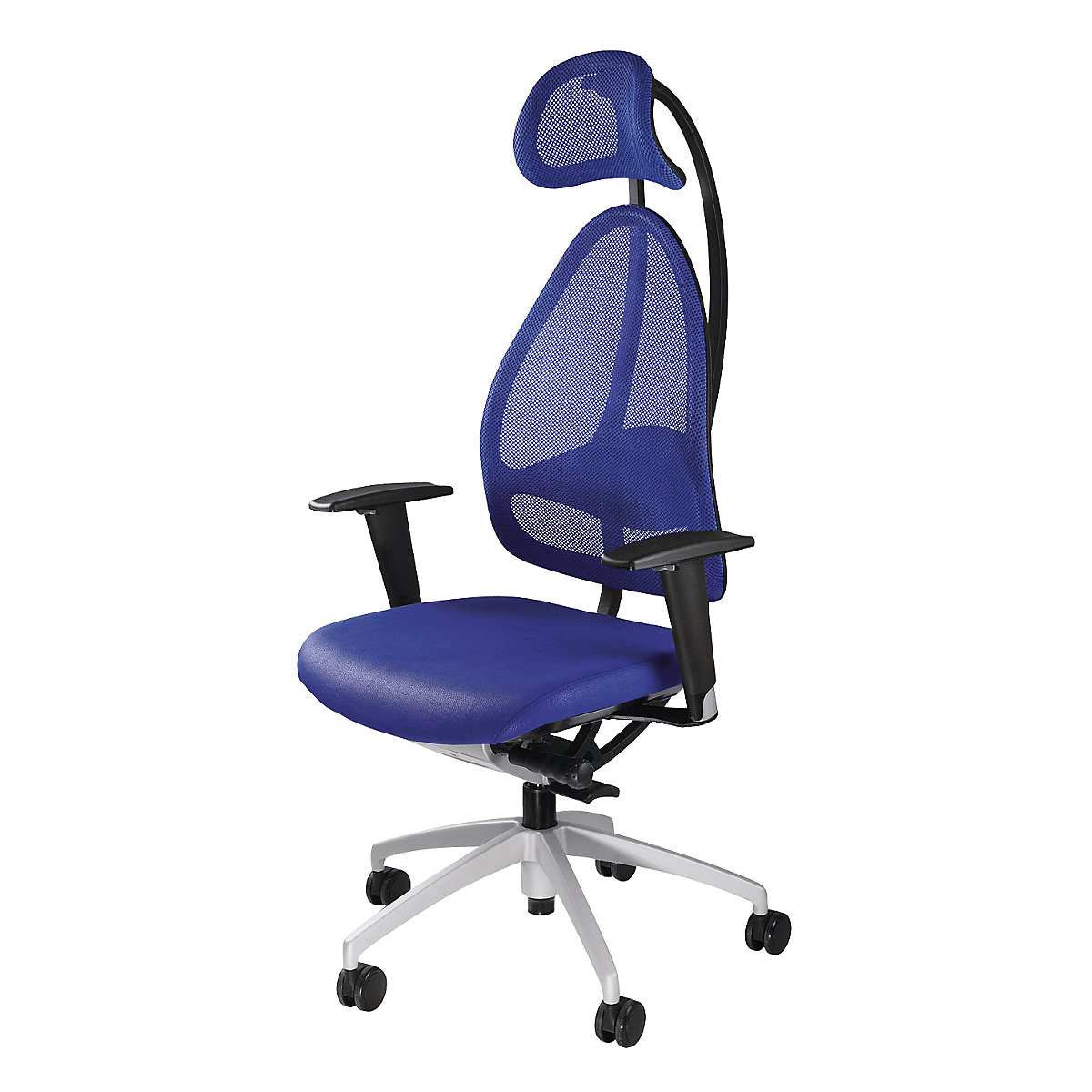 Sedia girevole per ufficio, elegante, completa di poggiatesta e schienale in rete – Topstar (Foto prodotto 3)-2