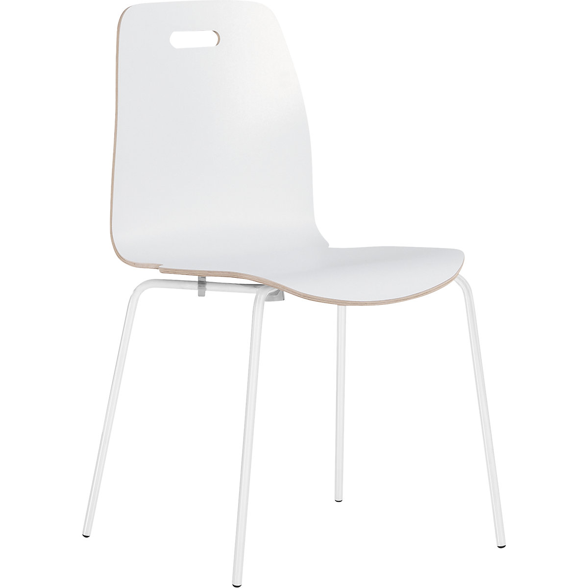 Sedia monoscocca Alina, impilabile, conf. da 4 pz., bianco/bianco-0