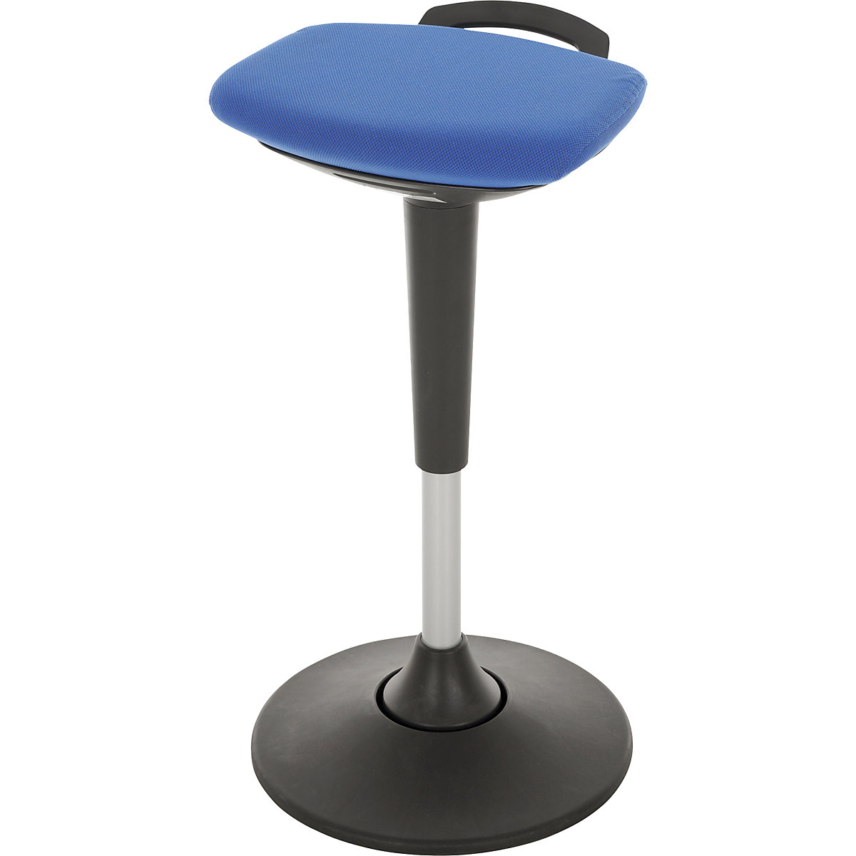 Regginpiedi a seduta mobile, regolabile in altezza 600 – 840 mm, rivestimento blu reale-0