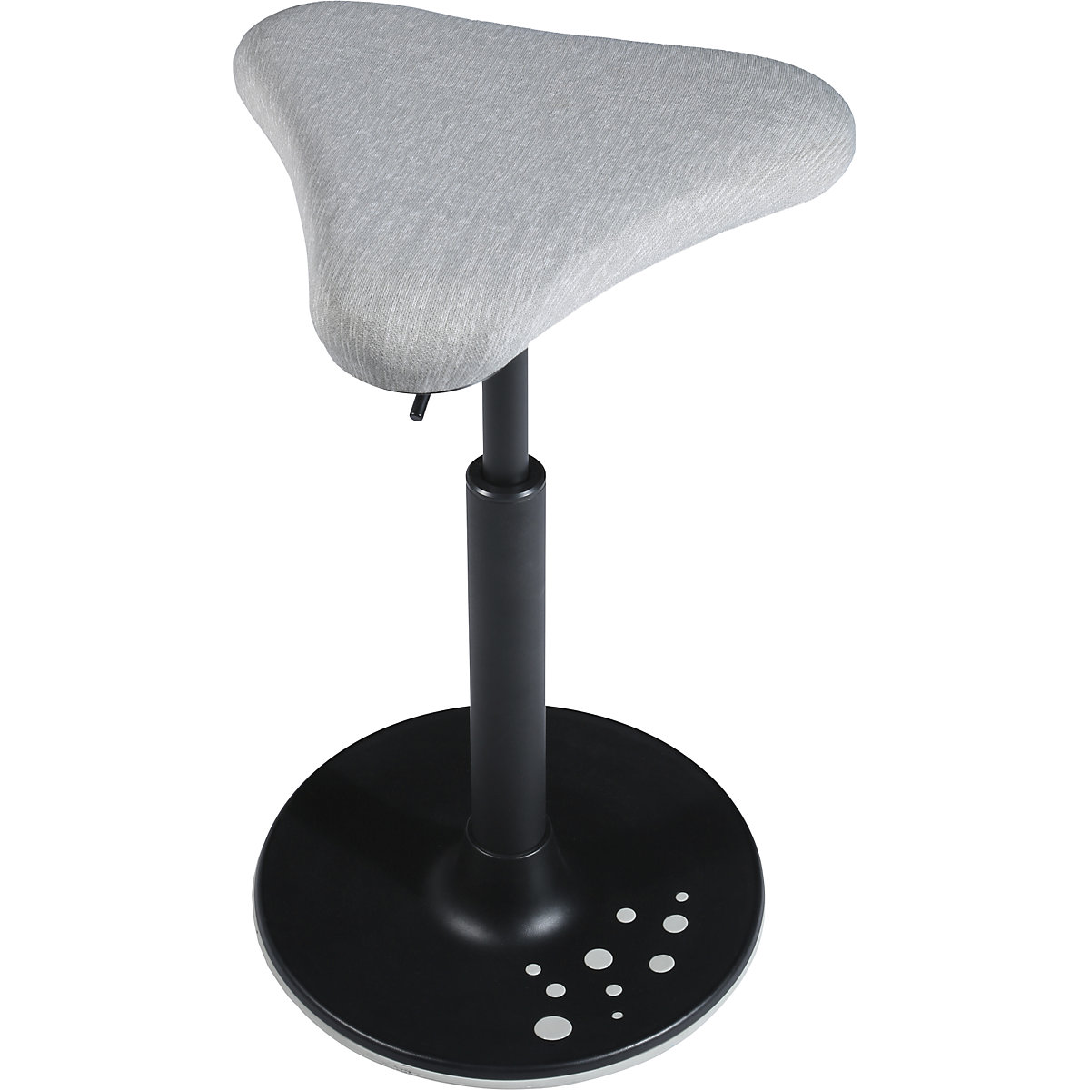 Sgabello SITNESS H – Topstar, modello H1, con sedile triangolare, rivestimento grigio fantasia, base grigia-0