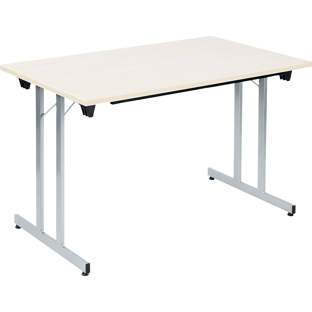 Tavolo pieghevole F25, largh. x prof. 1200 x 700 mm, piano simil-acero, telaio alluminio brillante-0