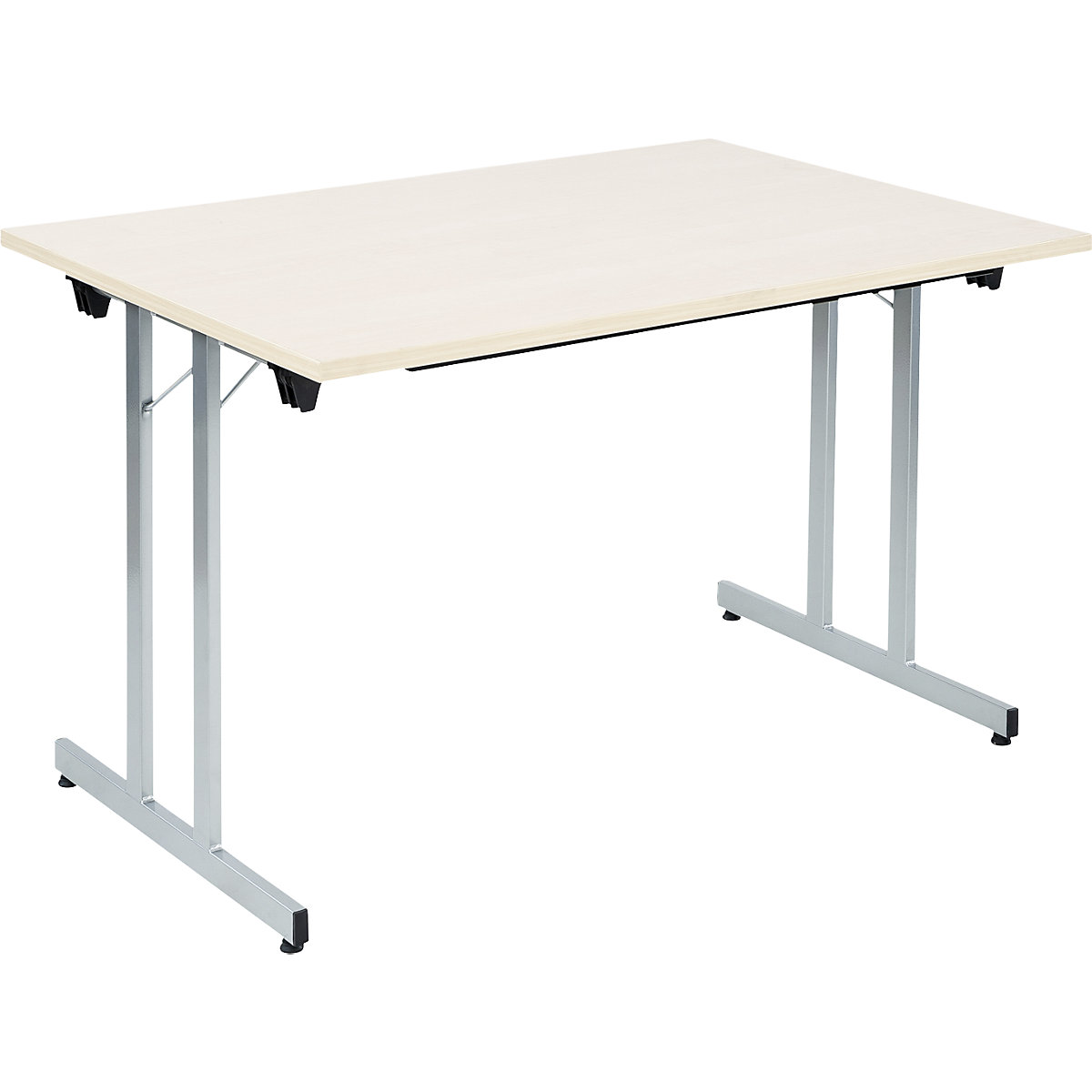 Tavolo pieghevole F25, largh. x prof. 1200 x 800 mm, piano simil-acero, telaio alluminio brillante-0
