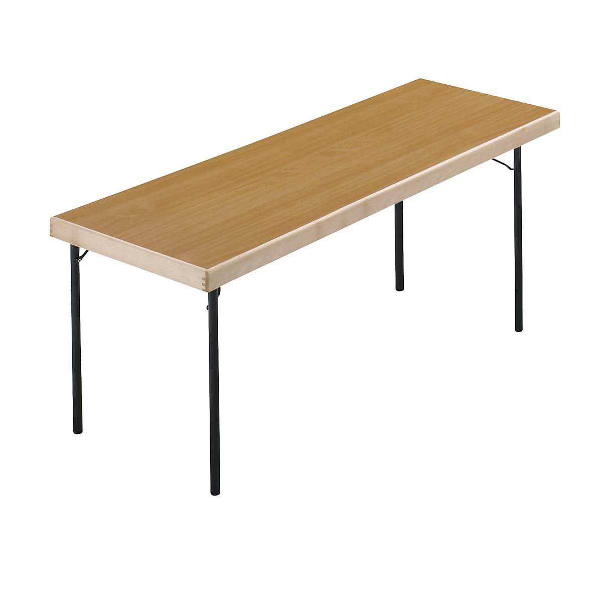 Tavolo pieghevole, basamento a 4 gambe, 1700 x 700 mm, telaio color antracite, piano in simil-faggio-0