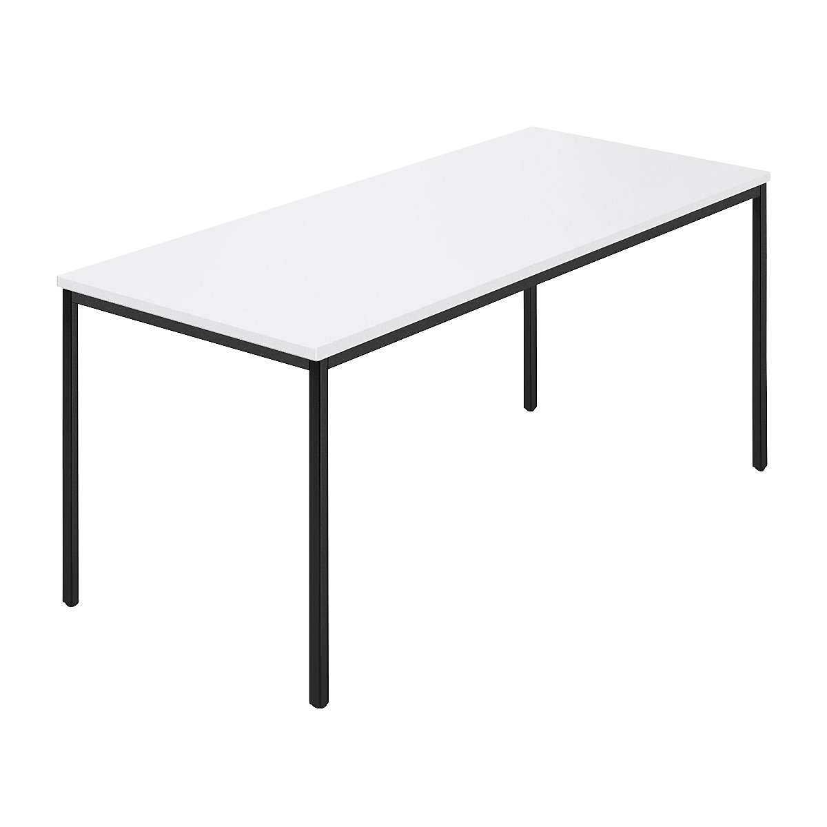 Tavolo quadrato, tubo quadrangolare rivestito, largh. x prof. 1600 x 800 mm, bianco/antracite-0