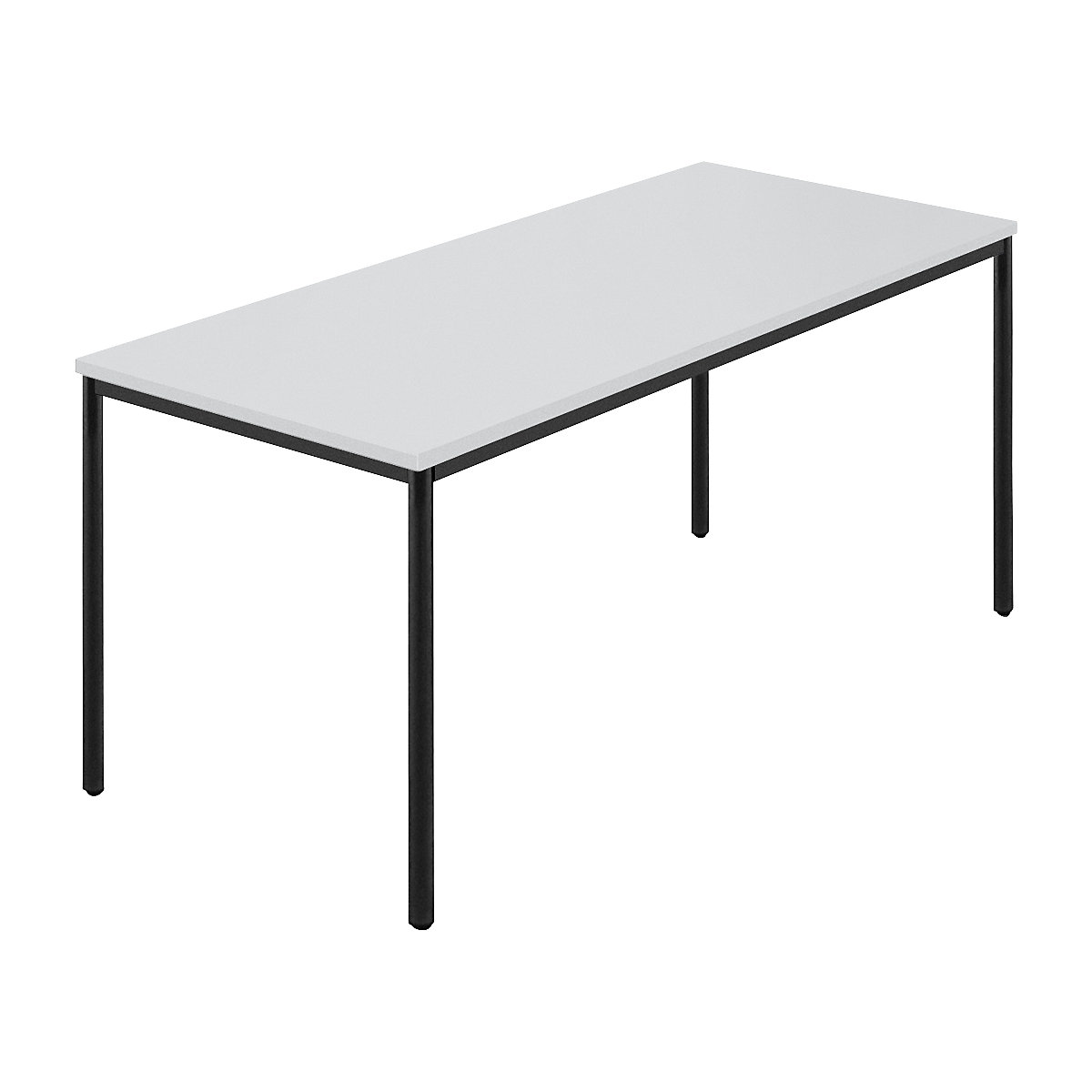 Tavolo quadrato, tubo tondo rivestito, largh. x prof. 1600 x 800 mm, grigio/antracite-0