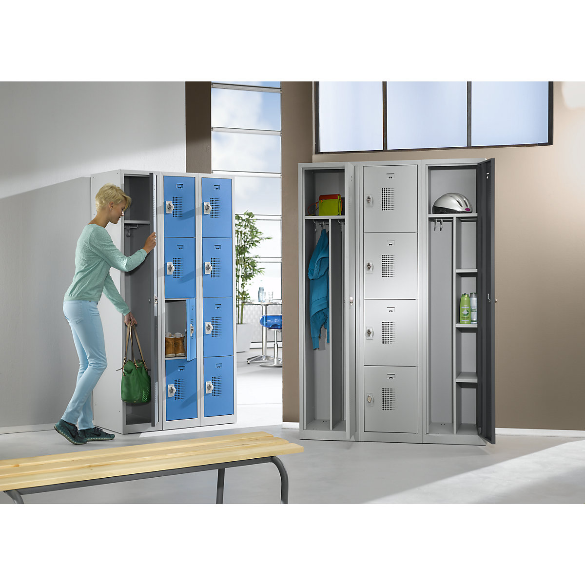 Armario de 4 compartimentos Amsterdam – eurokraft basic (Imagen del producto 2)-1