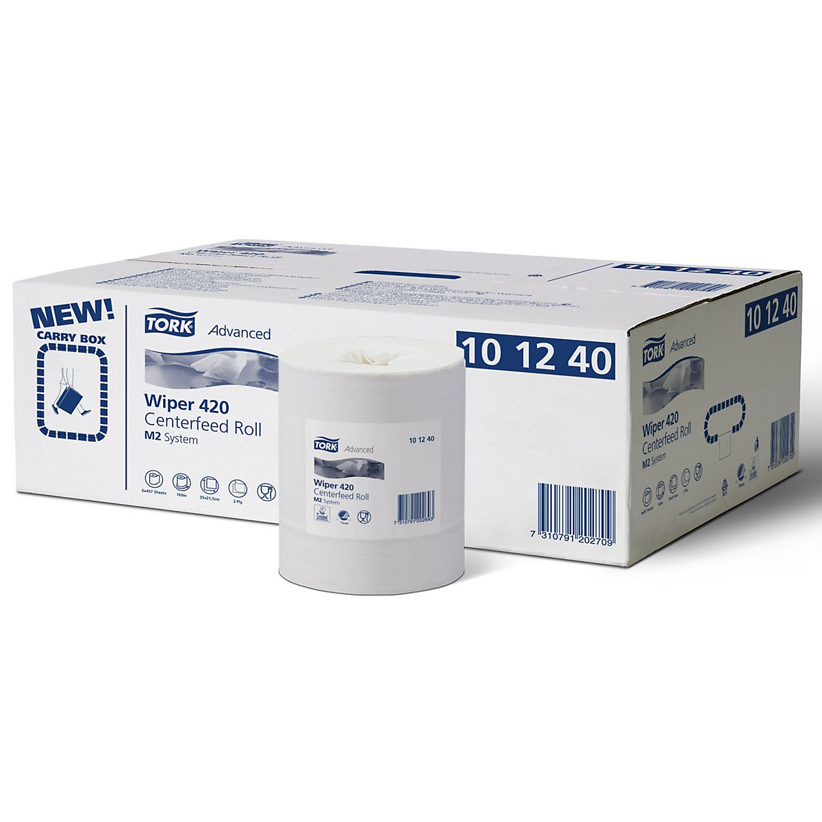 Resistentes toallitas de papel multiusos con desenrollado interior – TORK, de 2 capas, blancas, UE 6 rollos, calidad avanzada, perforadas-0