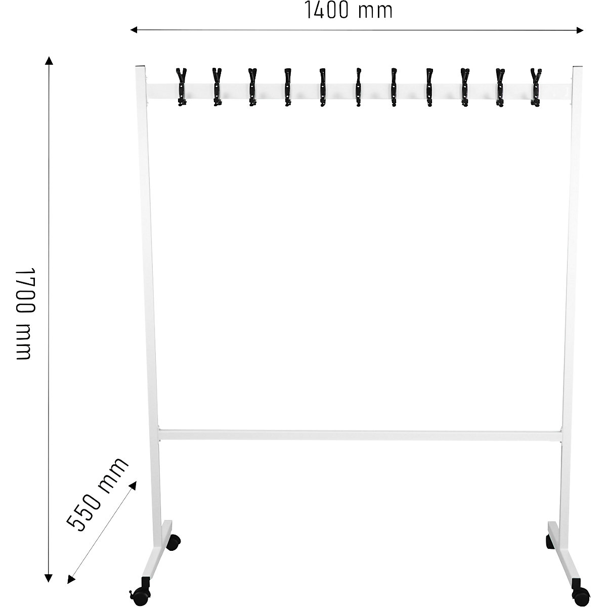 Perchero rodante – eurokraft basic (Imagen del producto 4)-3