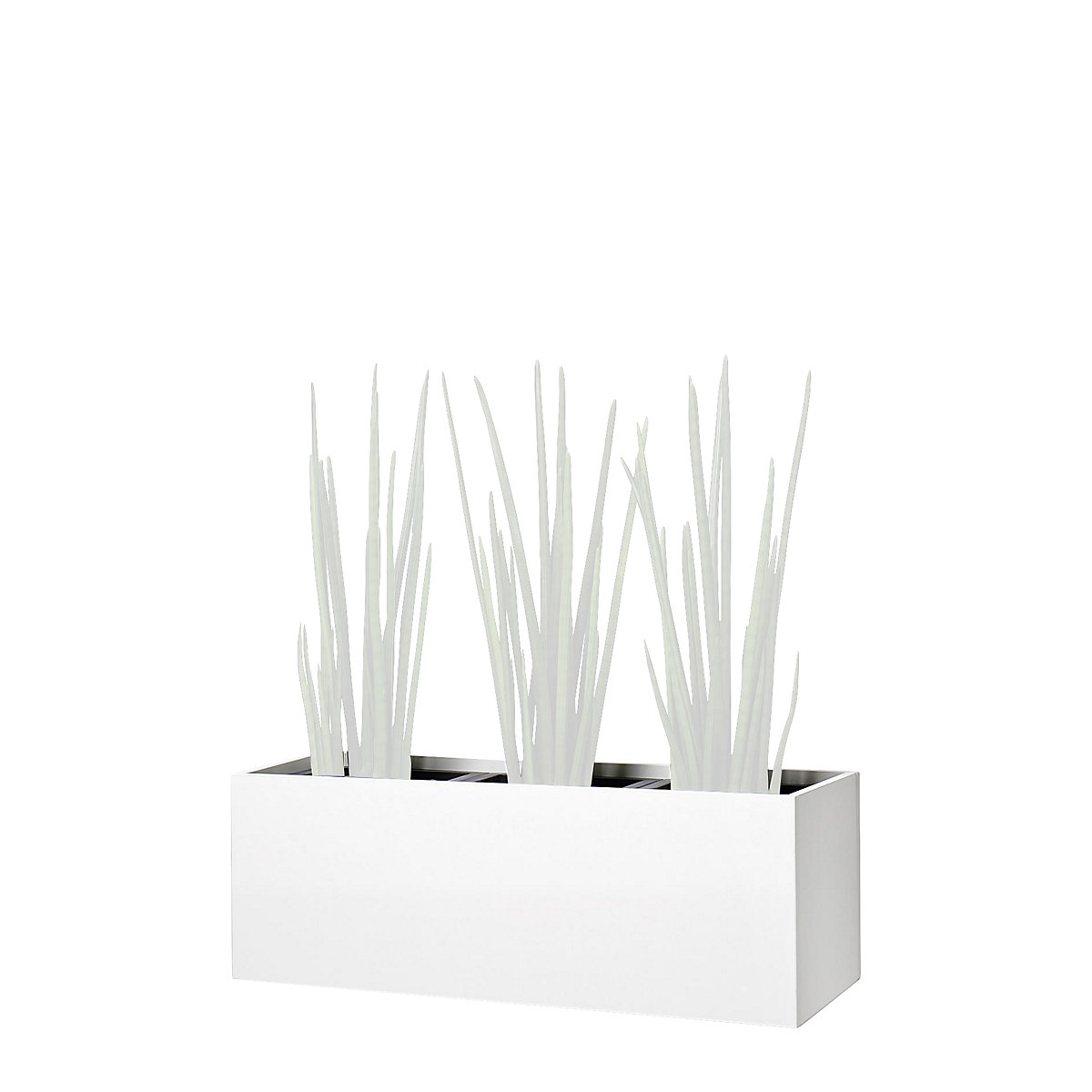 Recipiente para plantas, a la altura de las rodillas, para 3 plantas, blanco roto-0