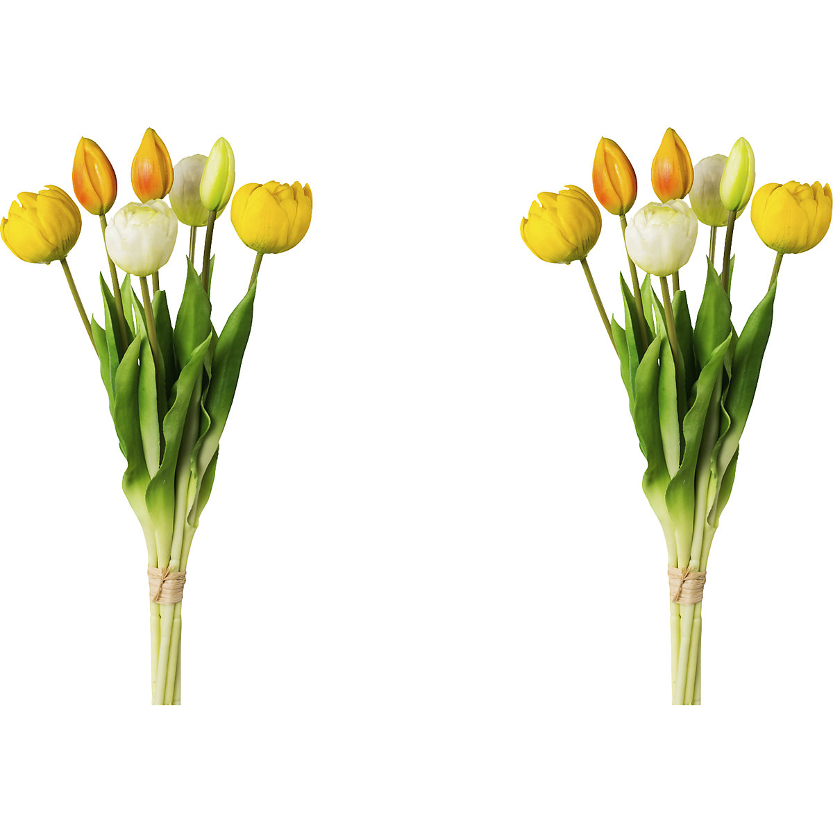 Tulipanes rellenos, real touch, manojo de 7, altura 390 mm, UE 2 unid., amarillo-0