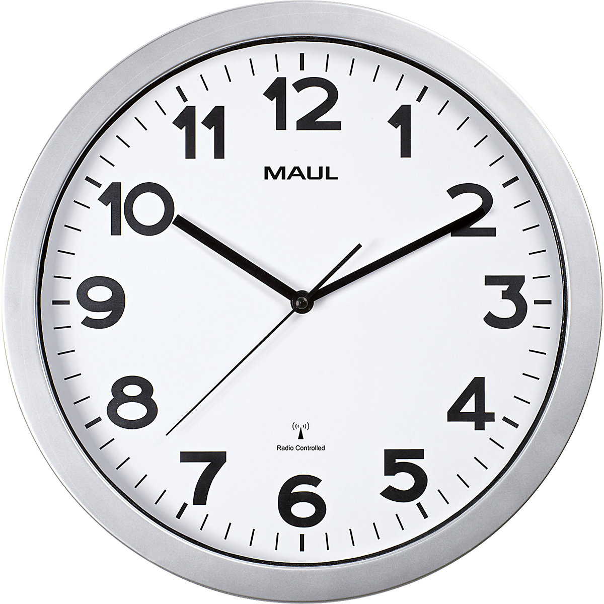 Reloj de pared MAULstep – MAUL, plástico, mecanismo de relojería controlado por radio, Ø 350 mm-0