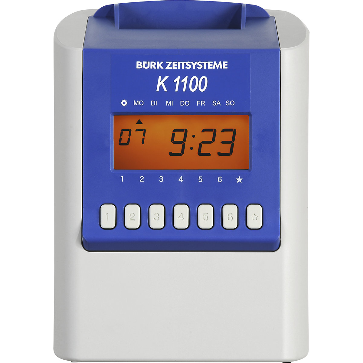 Reloj fichador K 1100, H x A x P 244 x 175 x 132 mm, gris seda/azul-0