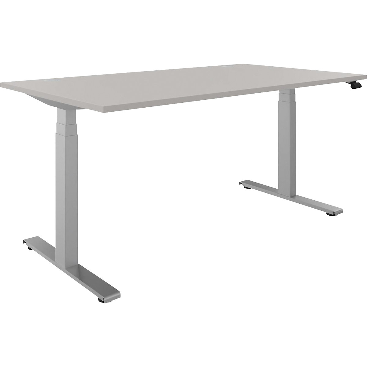Birou BOTTOM-UP, înălțime reglabilă electric, drept, lăț. x ad. 1600 x 900 mm, gri deschis/argintiu-0
