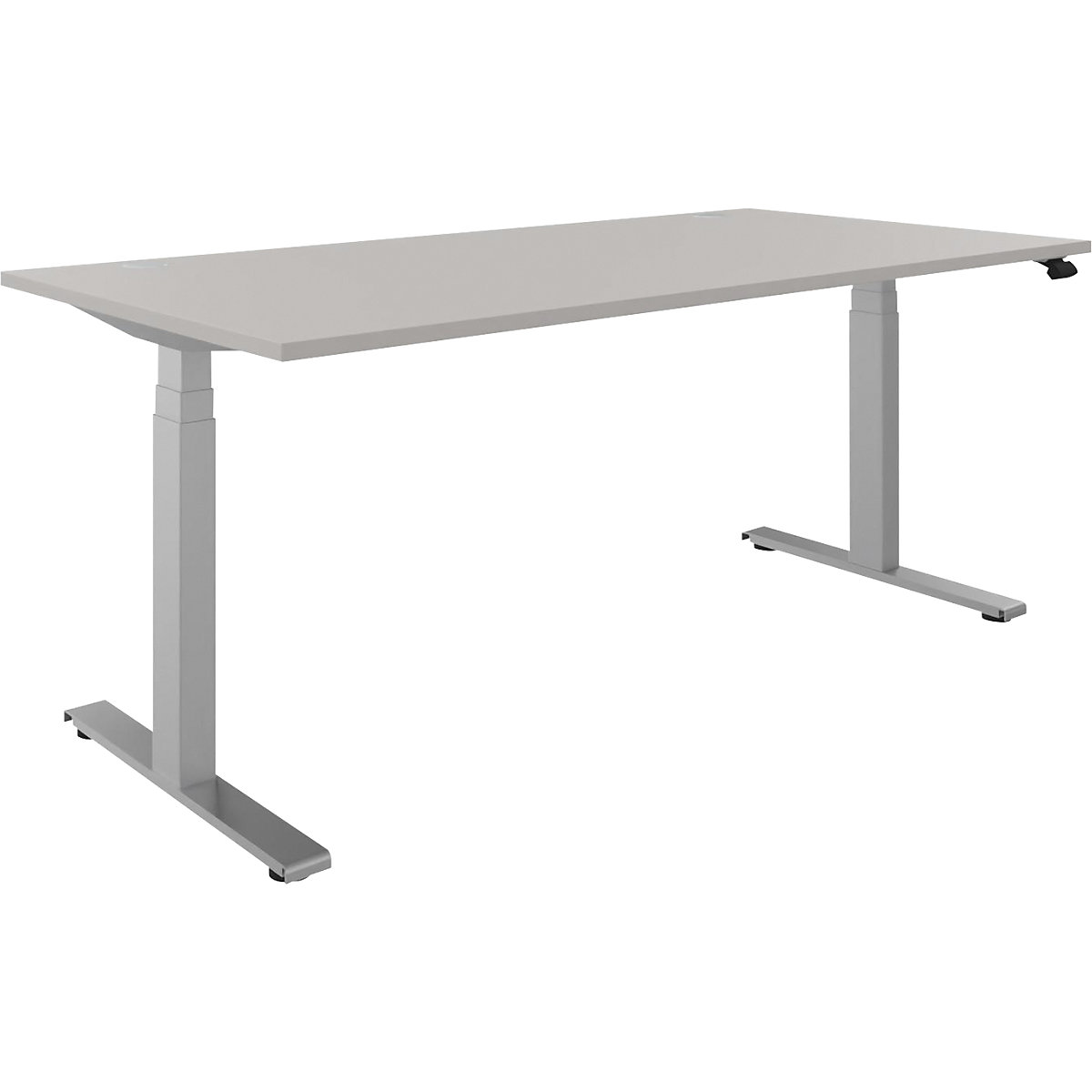 Birou BOTTOM-UP, înălțime reglabilă electric, drept, lăț. x ad. 1800 x 900 mm, gri deschis/argintiu-0