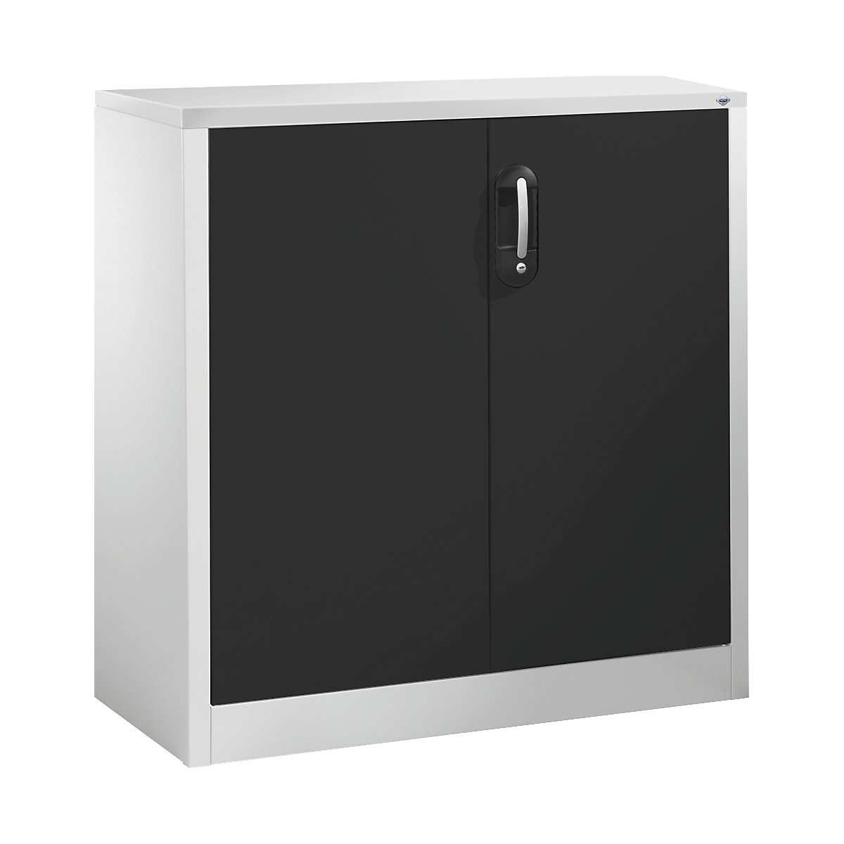 Comodă pentru acte ACURADO – C+P, înălțime pentru 2 bibliorafturi, î. x lăț. x ad. 1000 x 930 x 400 mm, gri deschis / gri negru-0