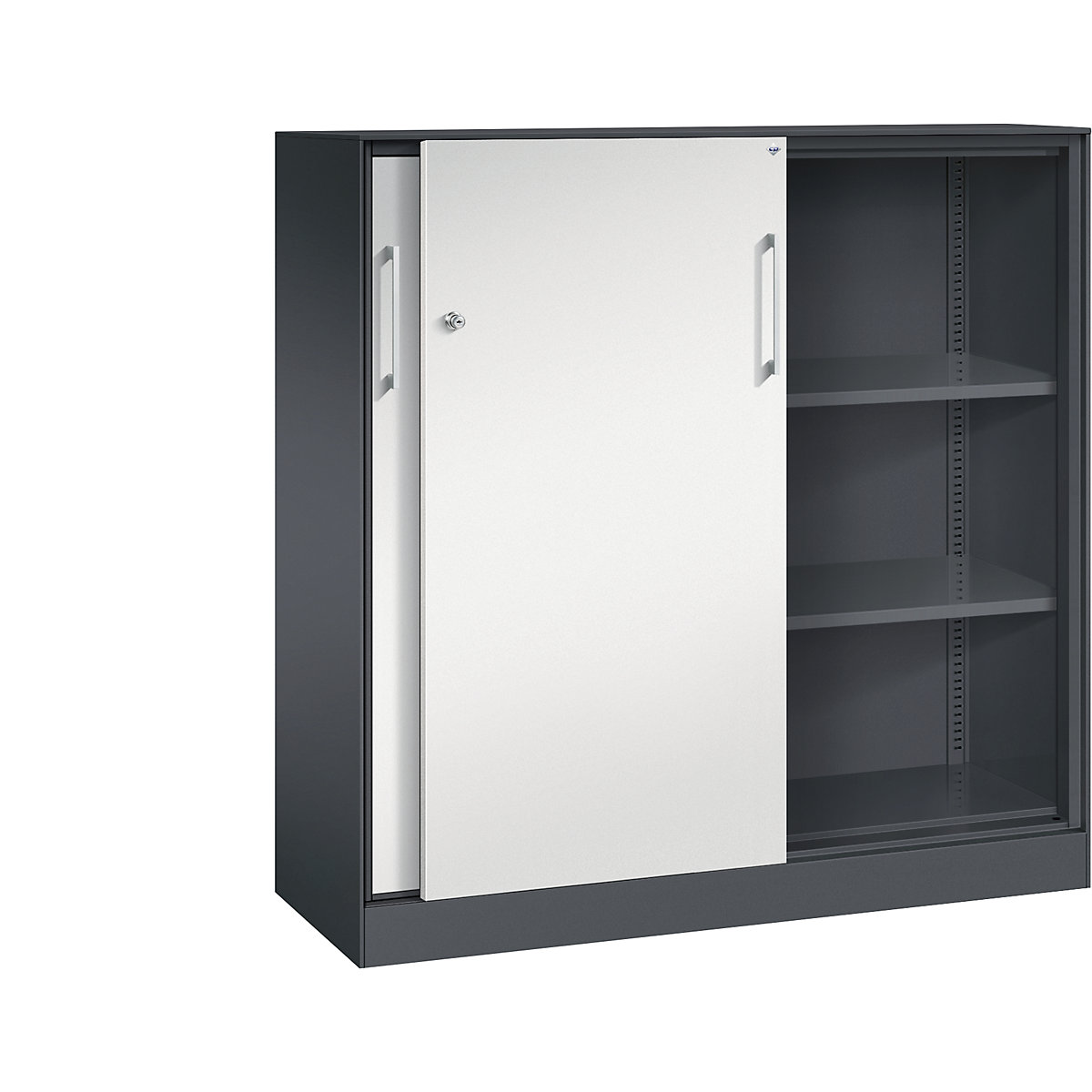 Dulap cu uși glisante ASISTO, înălțime 1292 mm – C+P, lățime 1200 mm, gri negru/gri deschis-0