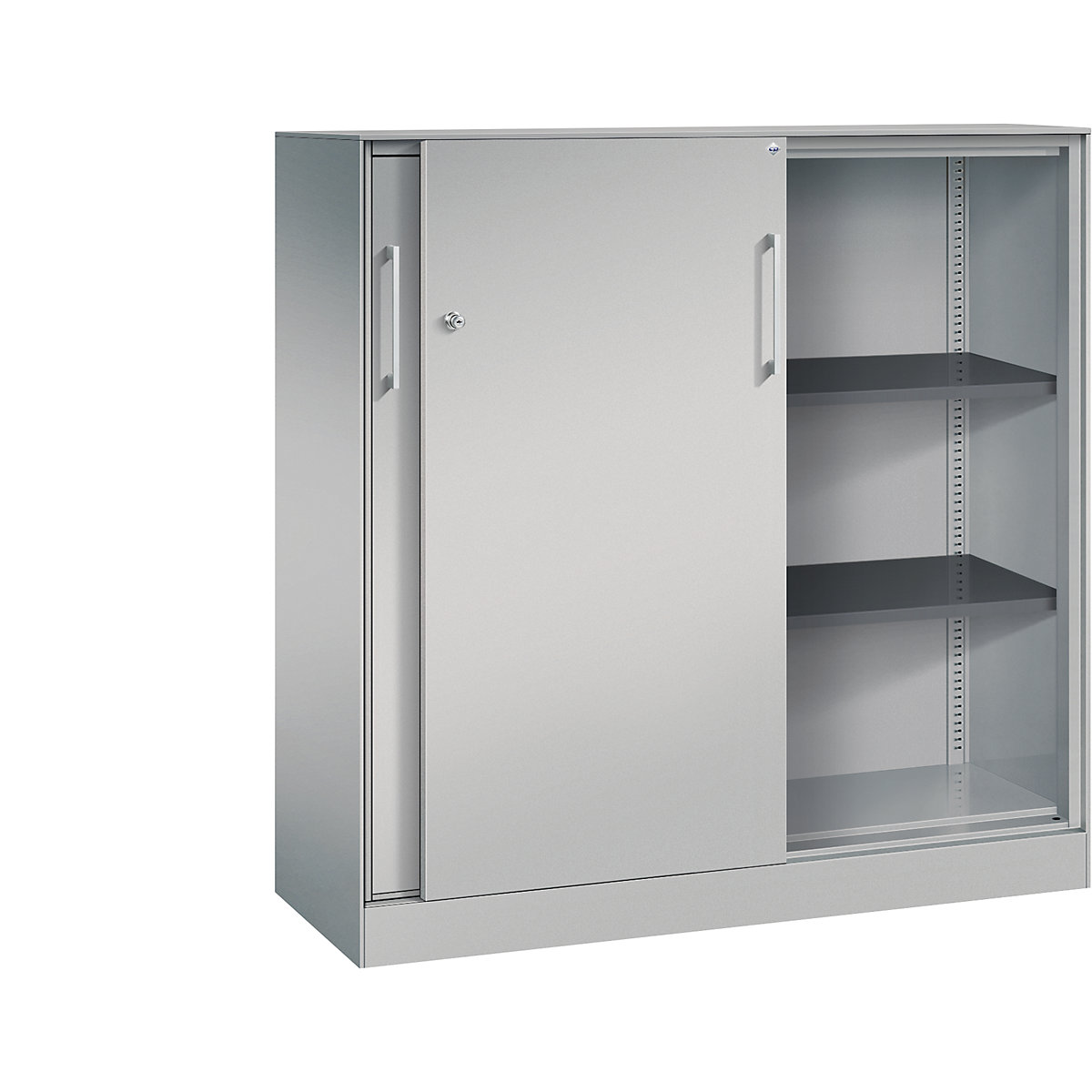 Dulap cu uși glisante ASISTO, înălțime 1292 mm – C+P, lățime 1200 mm, alb aluminiu/alb aluminiu-0