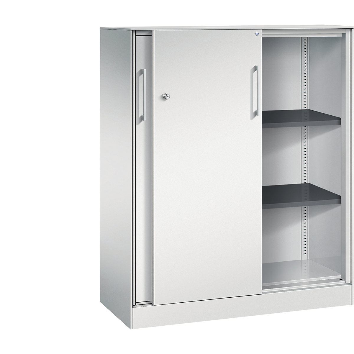 Dulap cu uși glisante ASISTO, înălțime 1292 mm – C+P, lățime 1000 mm, gri deschis/gri deschis-0