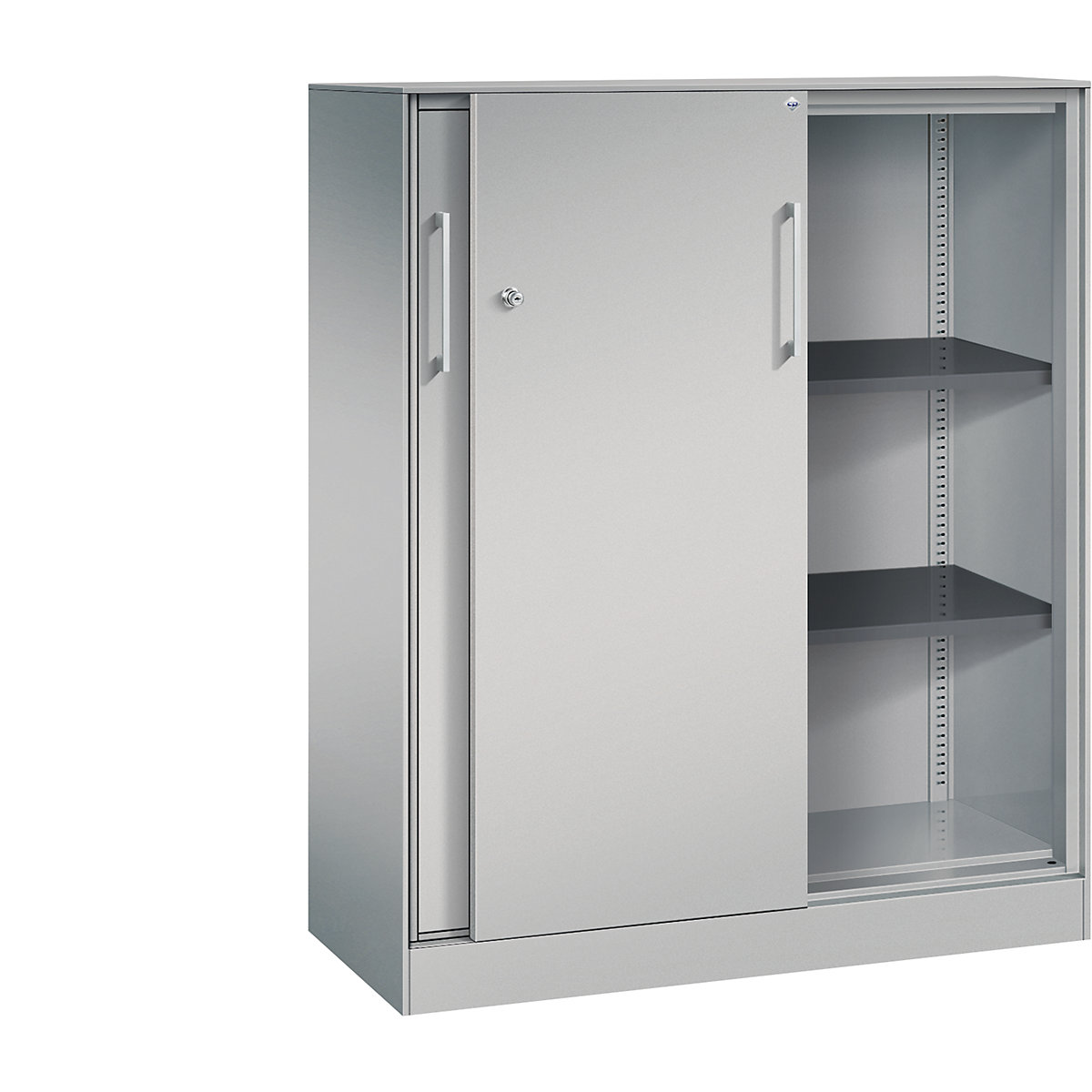 Dulap cu uși glisante ASISTO, înălțime 1292 mm – C+P, lățime 1000 mm, alb aluminiu/alb aluminiu-0