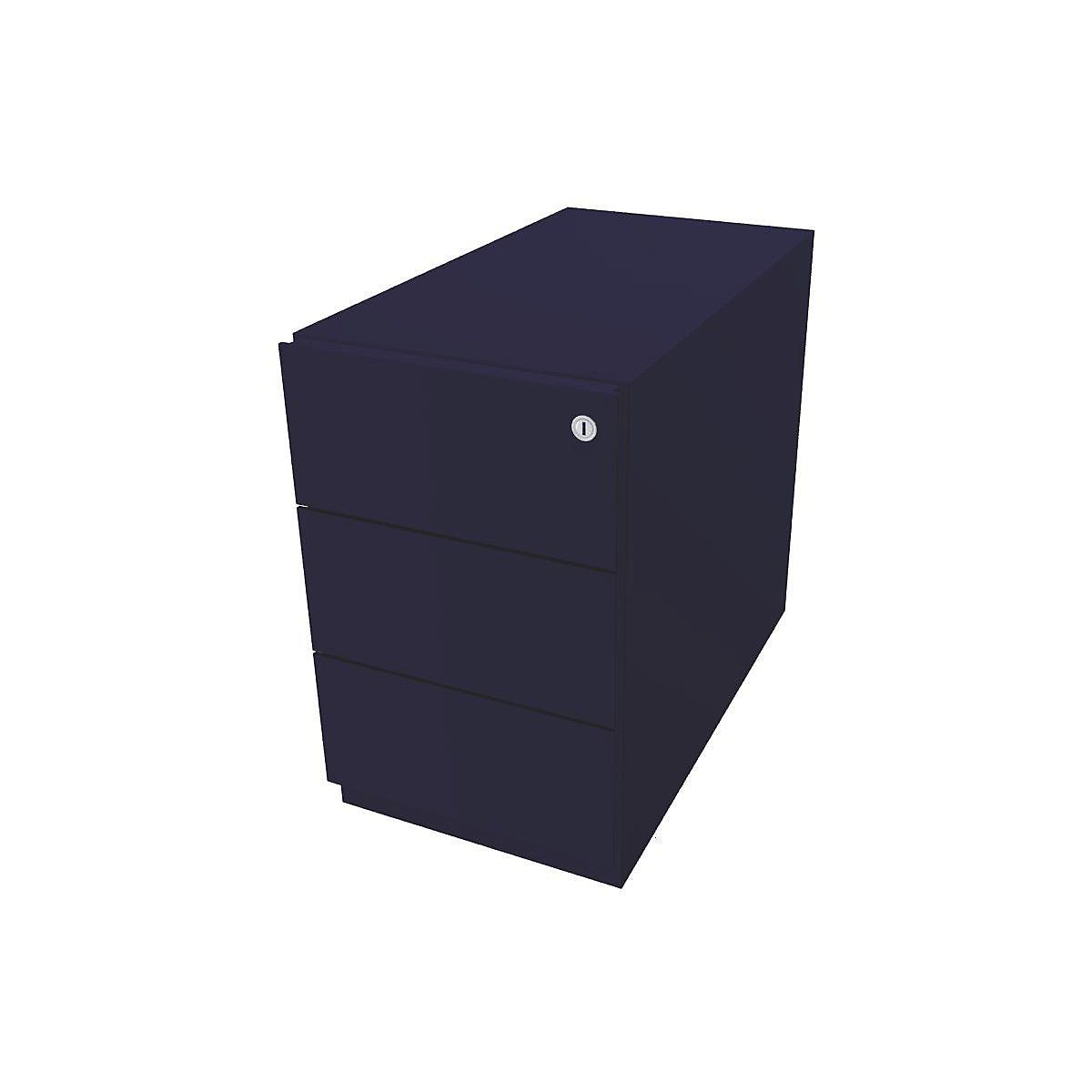 Casetieră Note™, cu 3 sertare universale – BISLEY, î. x lăț. x ad. 495 x 300 x 565 mm, cu margine de prindere, albastru oxford-0